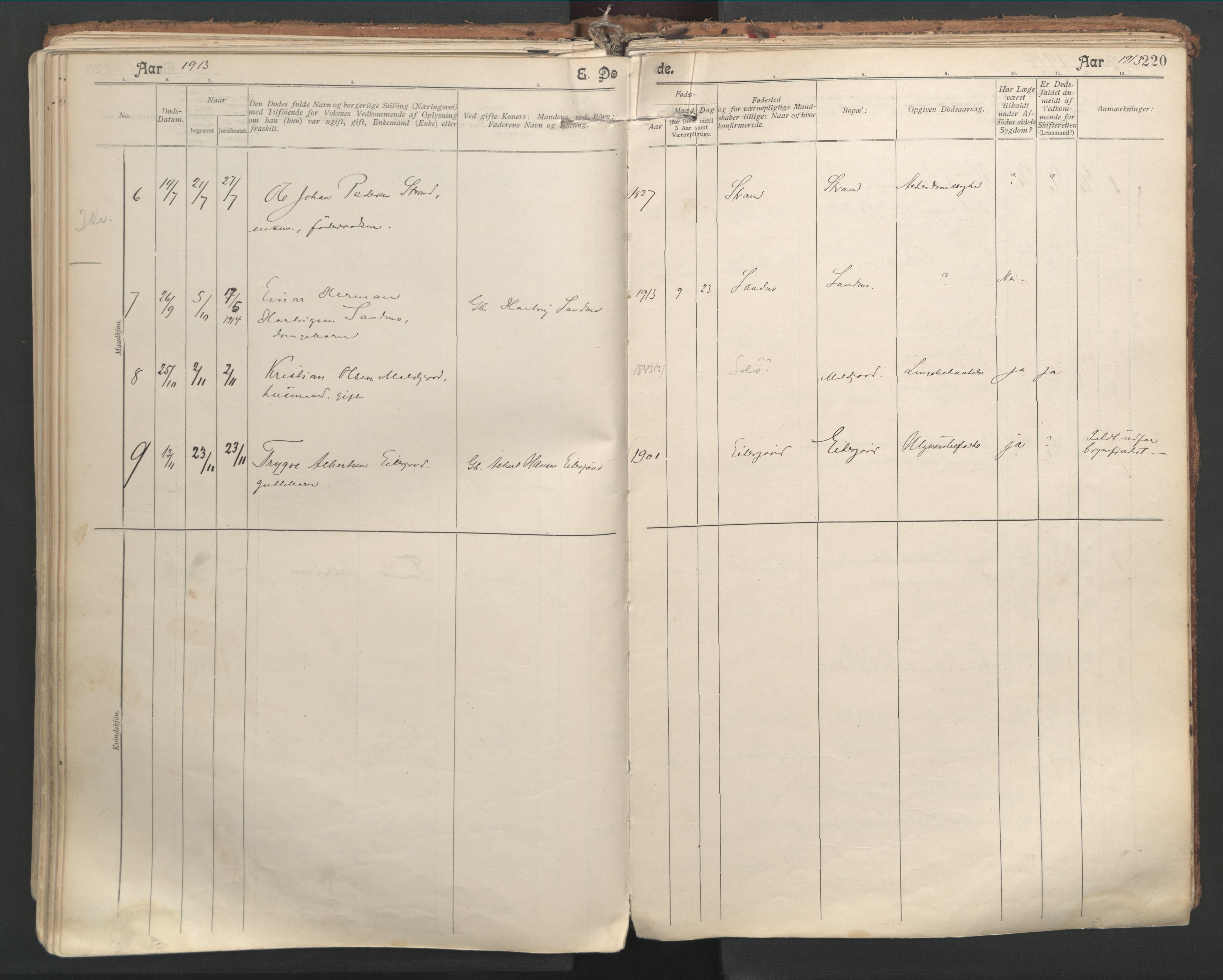 Ministerialprotokoller, klokkerbøker og fødselsregistre - Nordland, SAT/A-1459/846/L0647: Parish register (official) no. 846A05, 1902-1915, p. 220