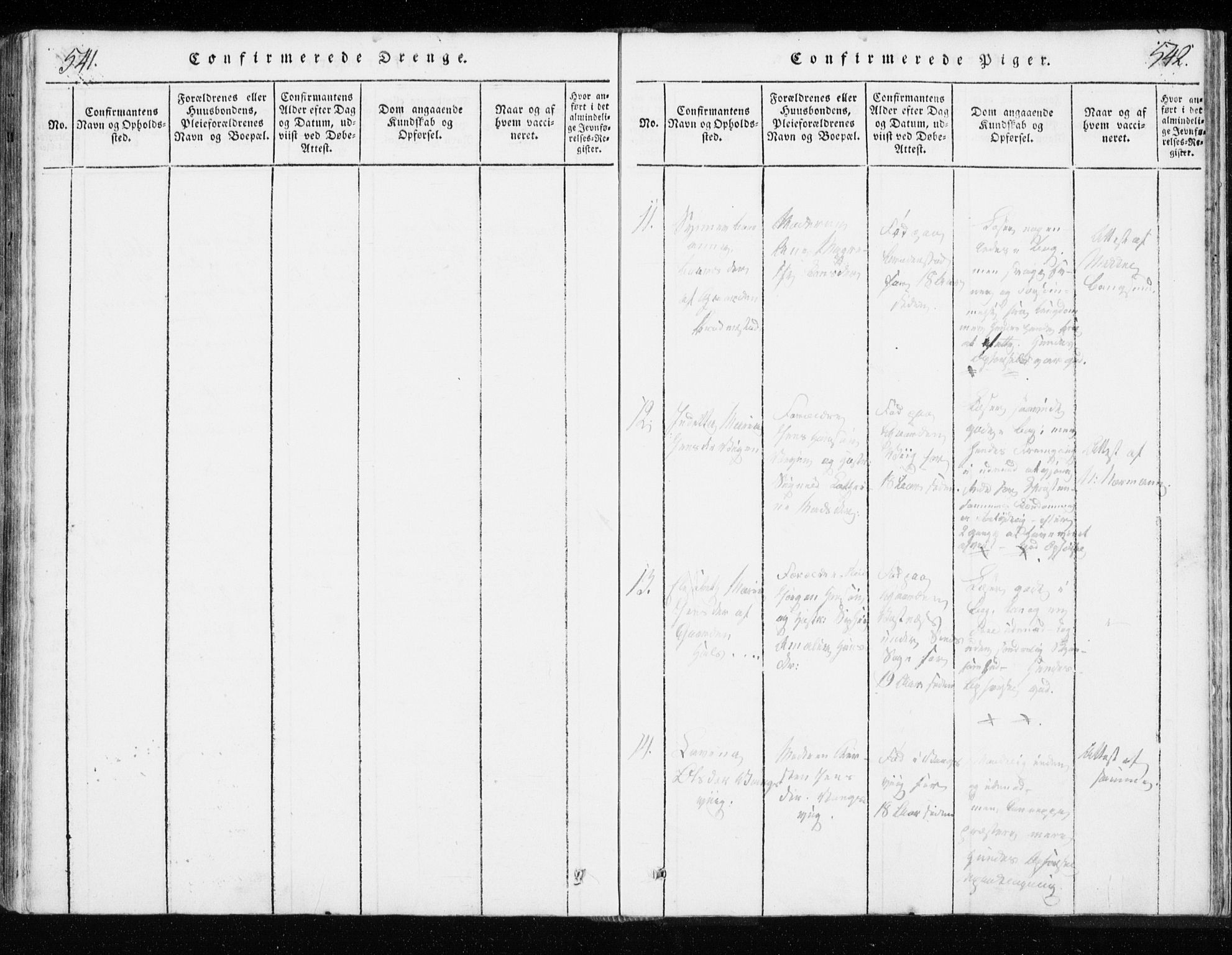 Tranøy sokneprestkontor, AV/SATØ-S-1313/I/Ia/Iaa/L0004kirke: Parish register (official) no. 4, 1820-1829, p. 541-542