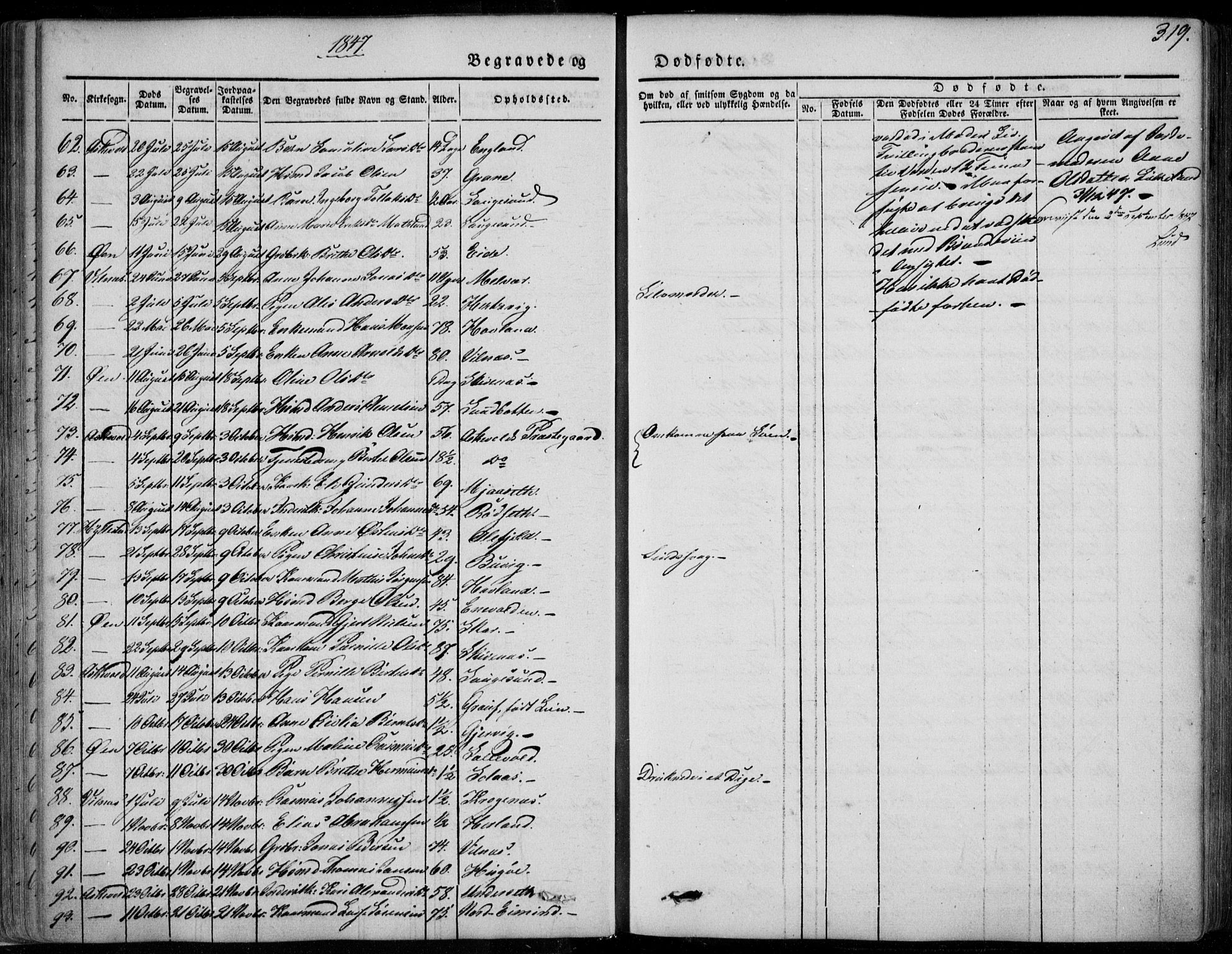 Askvoll sokneprestembete, SAB/A-79501/H/Haa/Haaa/L0011/0002: Parish register (official) no. A 11 II, 1845-1878, p. 319