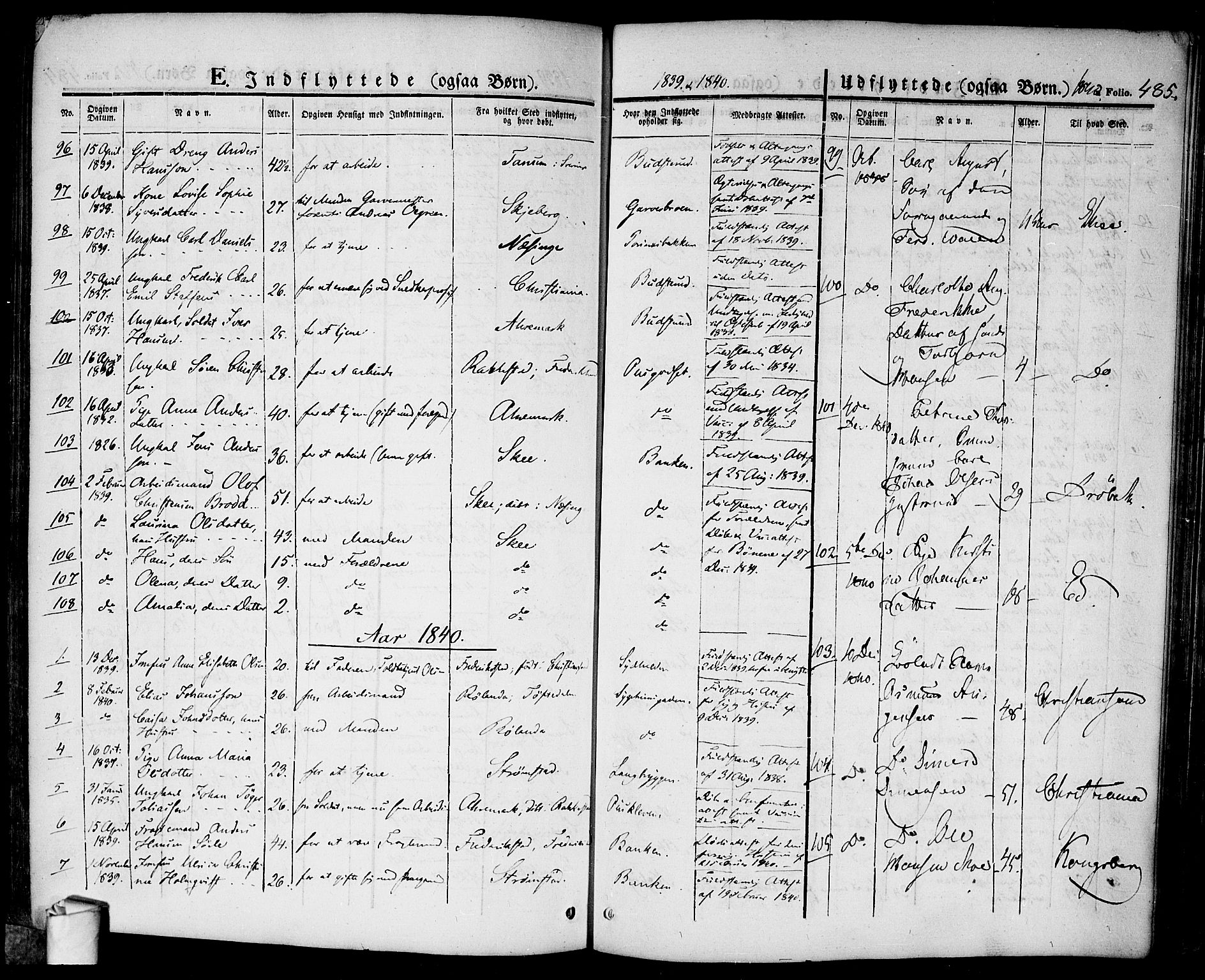 Halden prestekontor Kirkebøker, AV/SAO-A-10909/F/Fa/L0005: Parish register (official) no. I 5, 1834-1845, p. 485