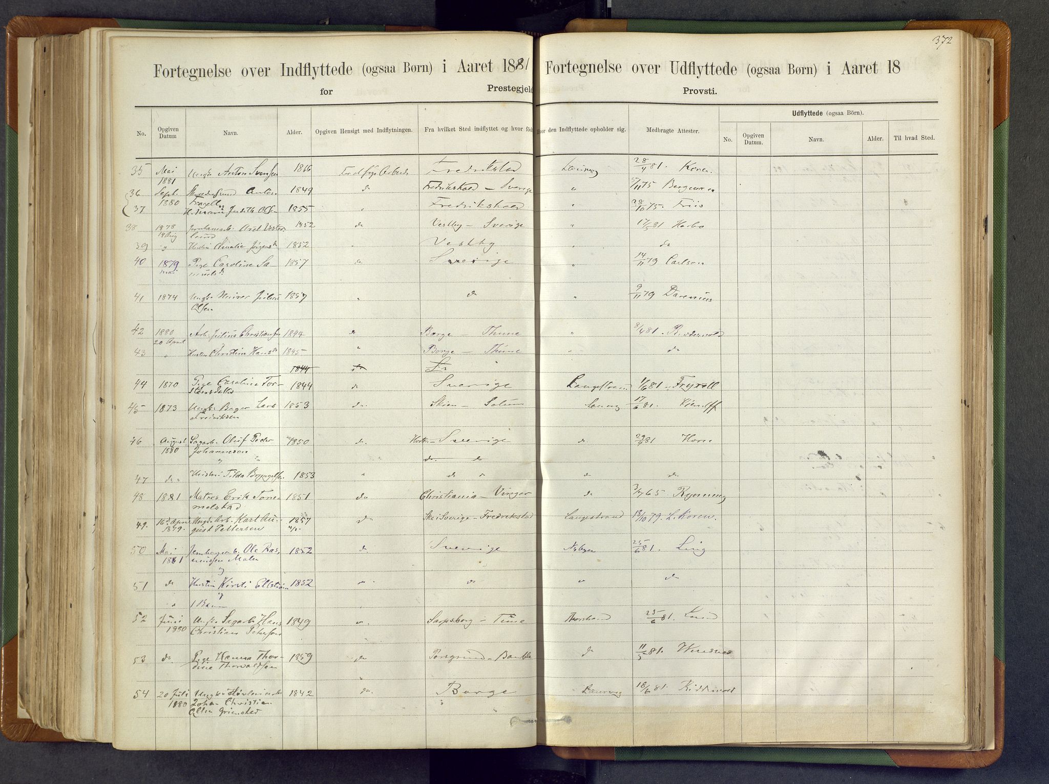 Larvik kirkebøker, SAKO/A-352/F/Fa/L0007: Parish register (official) no. I 7, 1871-1883, p. 372