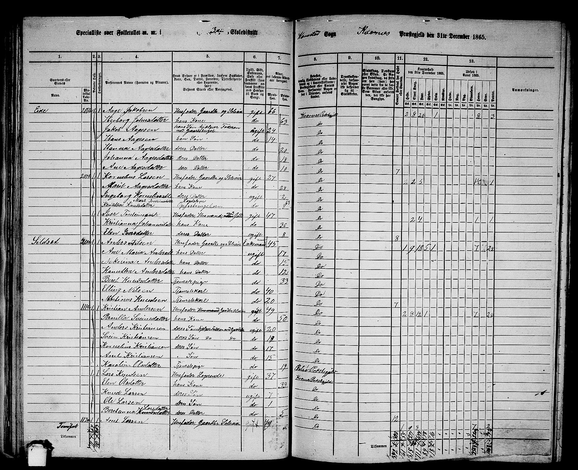 RA, 1865 census for Kvernes, 1865, p. 55