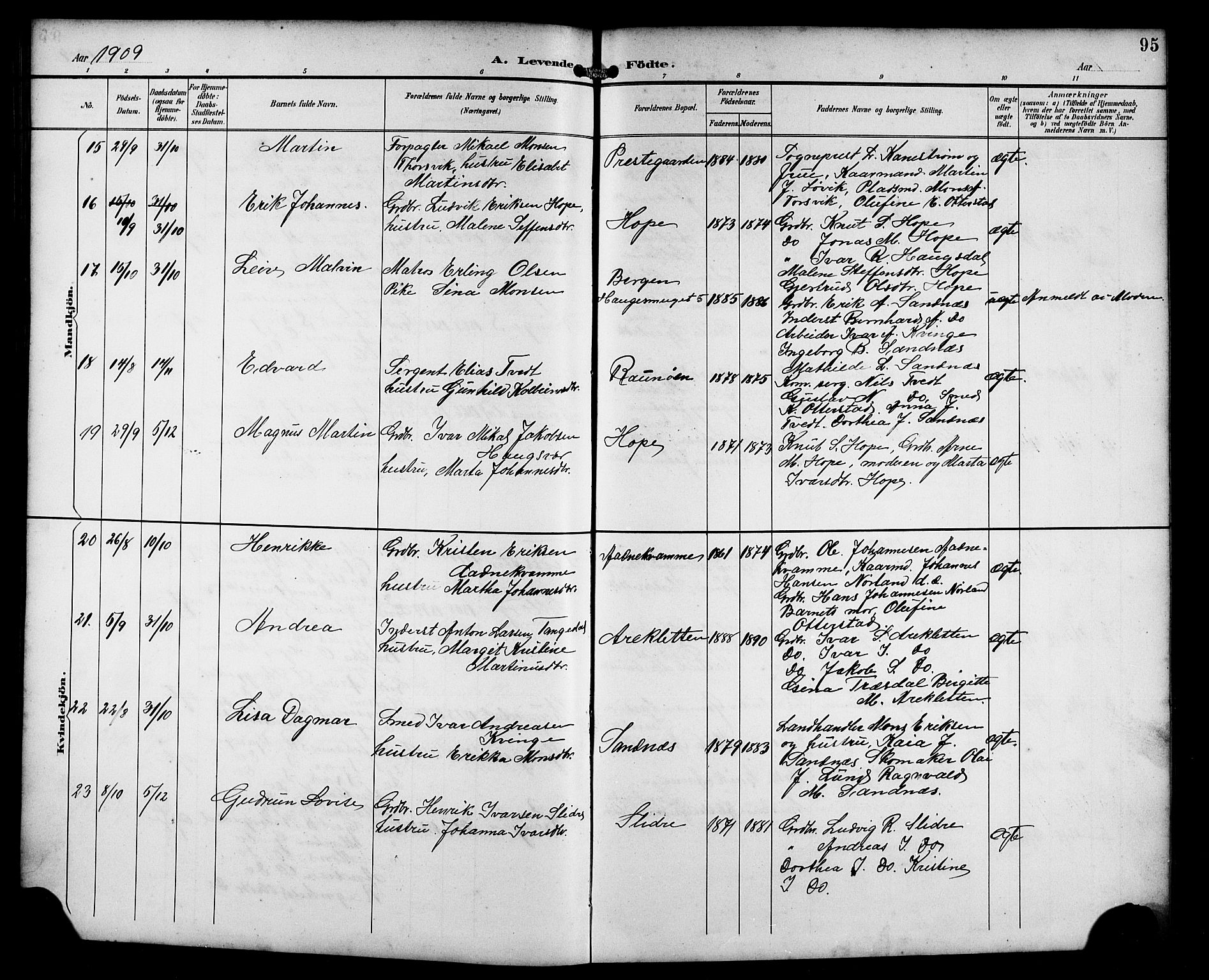 Masfjorden Sokneprestembete, AV/SAB-A-77001: Parish register (copy) no. B 1, 1892-1913, p. 95