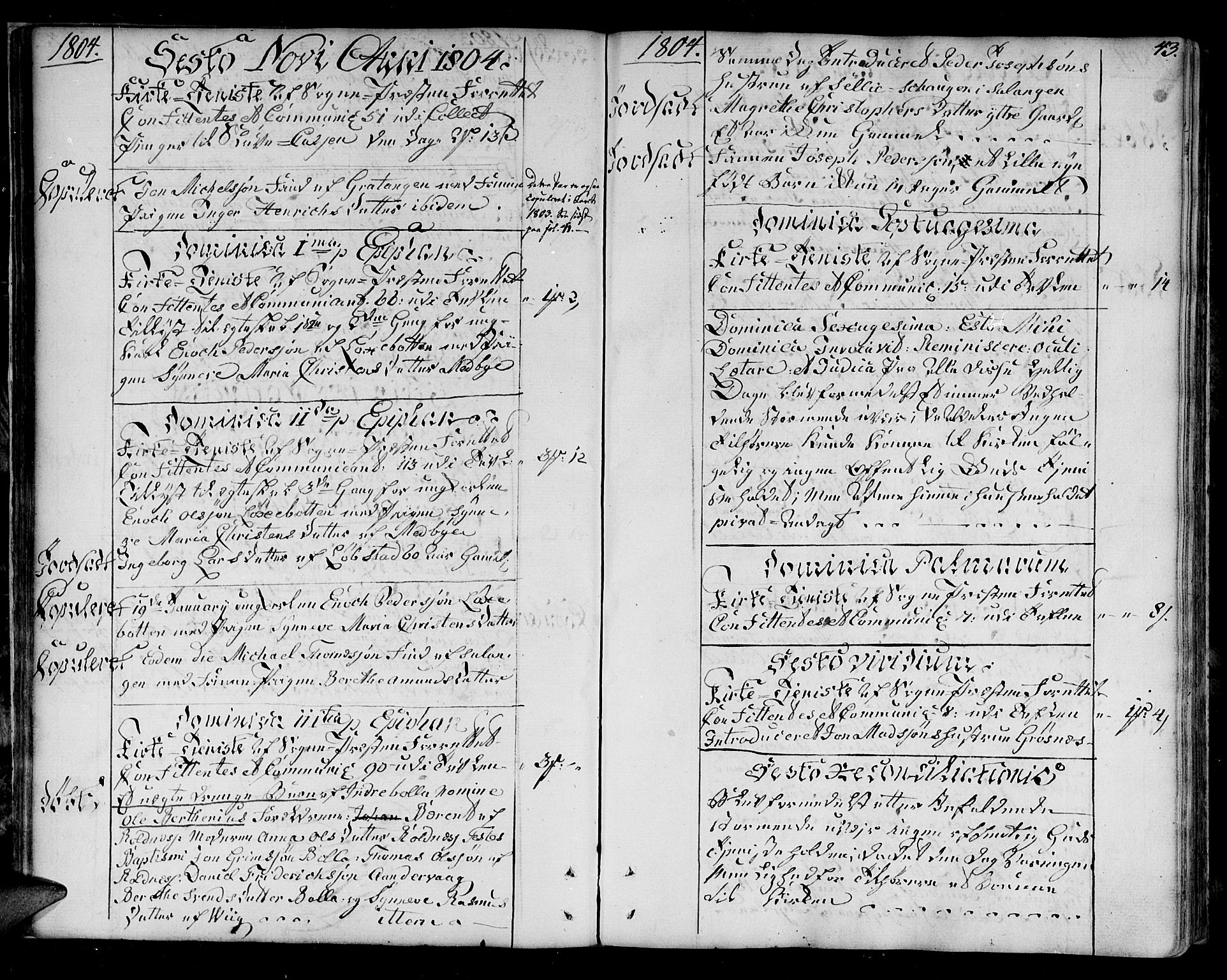 Ibestad sokneprestembete, SATØ/S-0077/H/Ha/Haa/L0004kirke: Parish register (official) no. 4, 1801-1824, p. 43