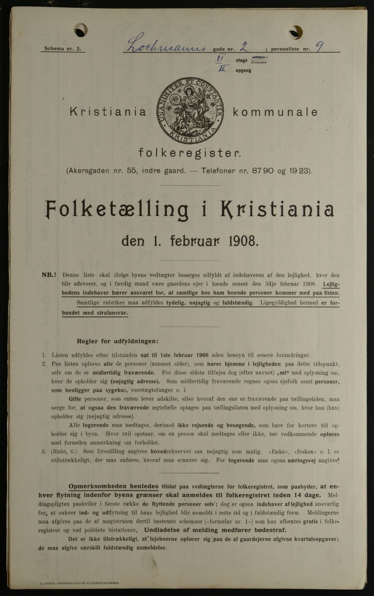 OBA, Municipal Census 1908 for Kristiania, 1908, p. 73467