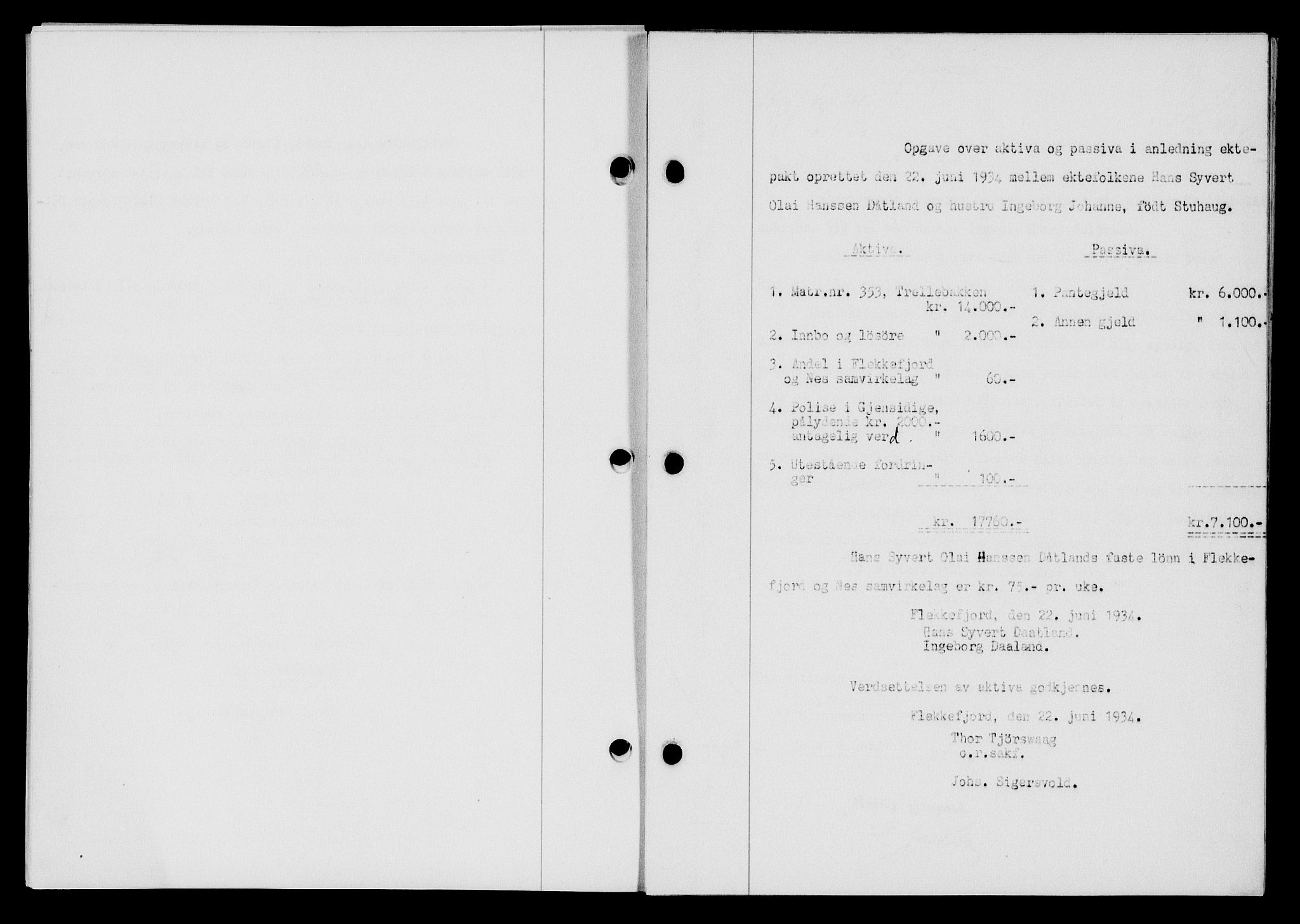 Flekkefjord sorenskriveri, SAK/1221-0001/G/Gb/Gba/L0051: Mortgage book no. 47, 1934-1935, Deed date: 03.07.1934