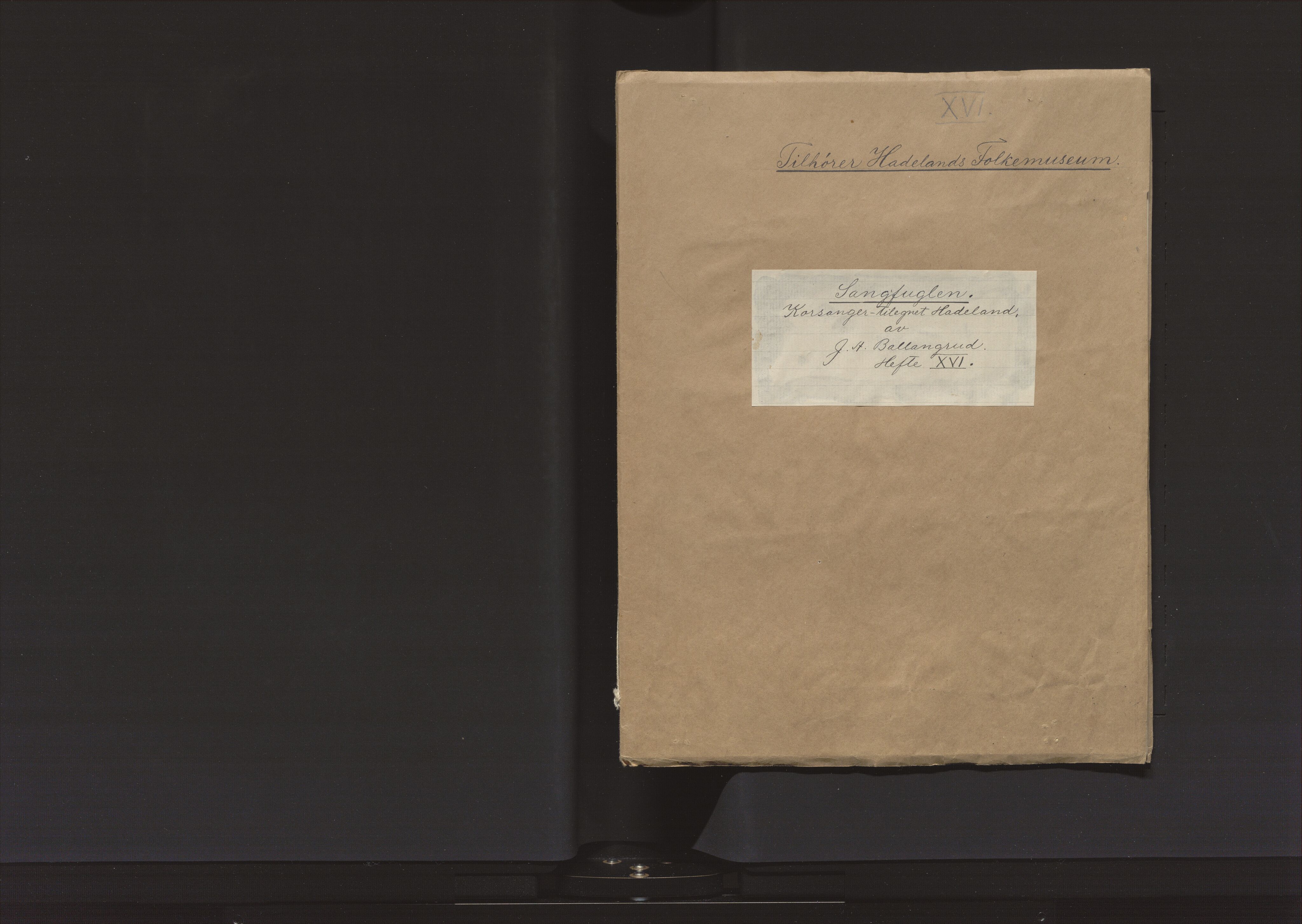 Notesamling Hadeland Folkemuseum, OARM/H-A-00700/F/Fi/L0001/0016: J. A. Ballangrud, "Sangfuglen" / "Sangfuglen" hefte XVI, 1947, p. 1