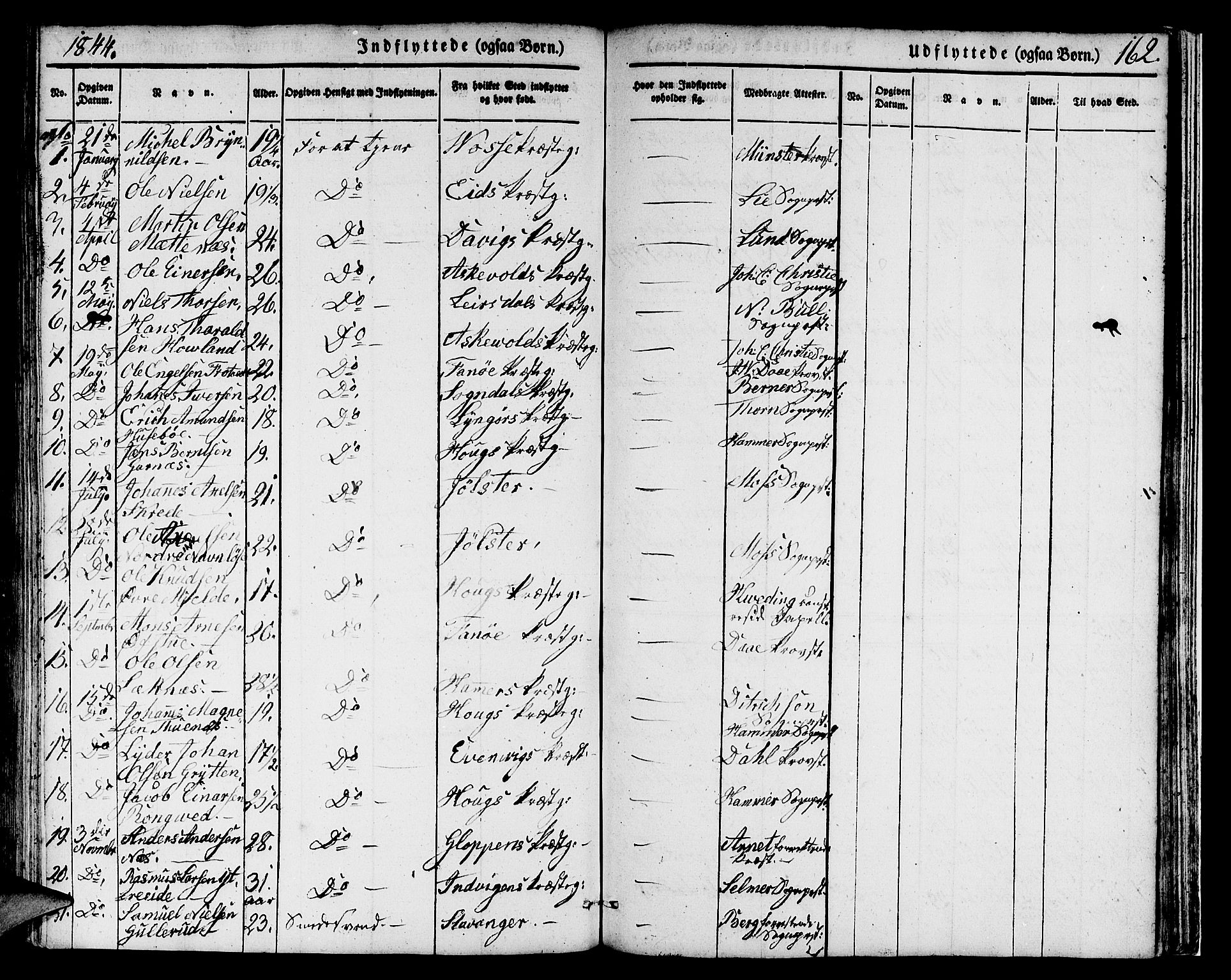 Domkirken sokneprestembete, SAB/A-74801/H/Hab/L0029: Parish register (copy) no. D 1, 1839-1857, p. 162