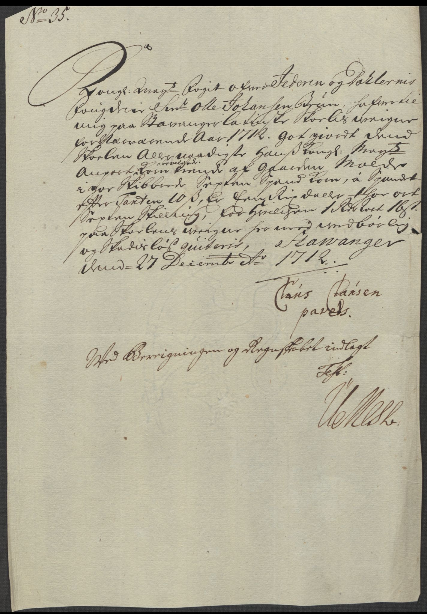 Rentekammeret inntil 1814, Reviderte regnskaper, Fogderegnskap, AV/RA-EA-4092/R46/L2737: Fogderegnskap Jæren og Dalane, 1712, p. 279