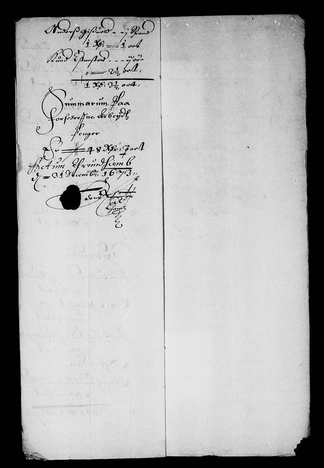 Rentekammeret inntil 1814, Reviderte regnskaper, Stiftamtstueregnskaper, Trondheim stiftamt og Nordland amt, AV/RA-EA-6044/R/Rd/L0038: Trondheim stiftamt, 1673