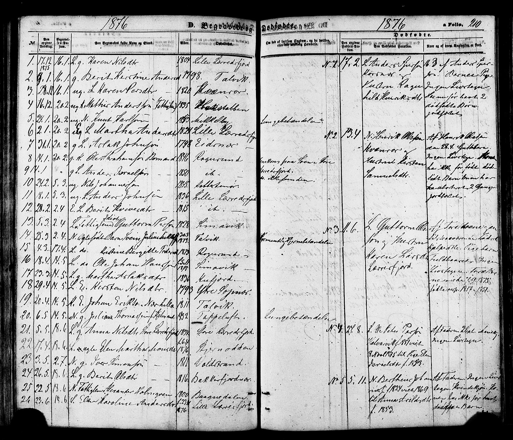Talvik sokneprestkontor, SATØ/S-1337/H/Ha/L0011kirke: Parish register (official) no. 11, 1864-1877, p. 210