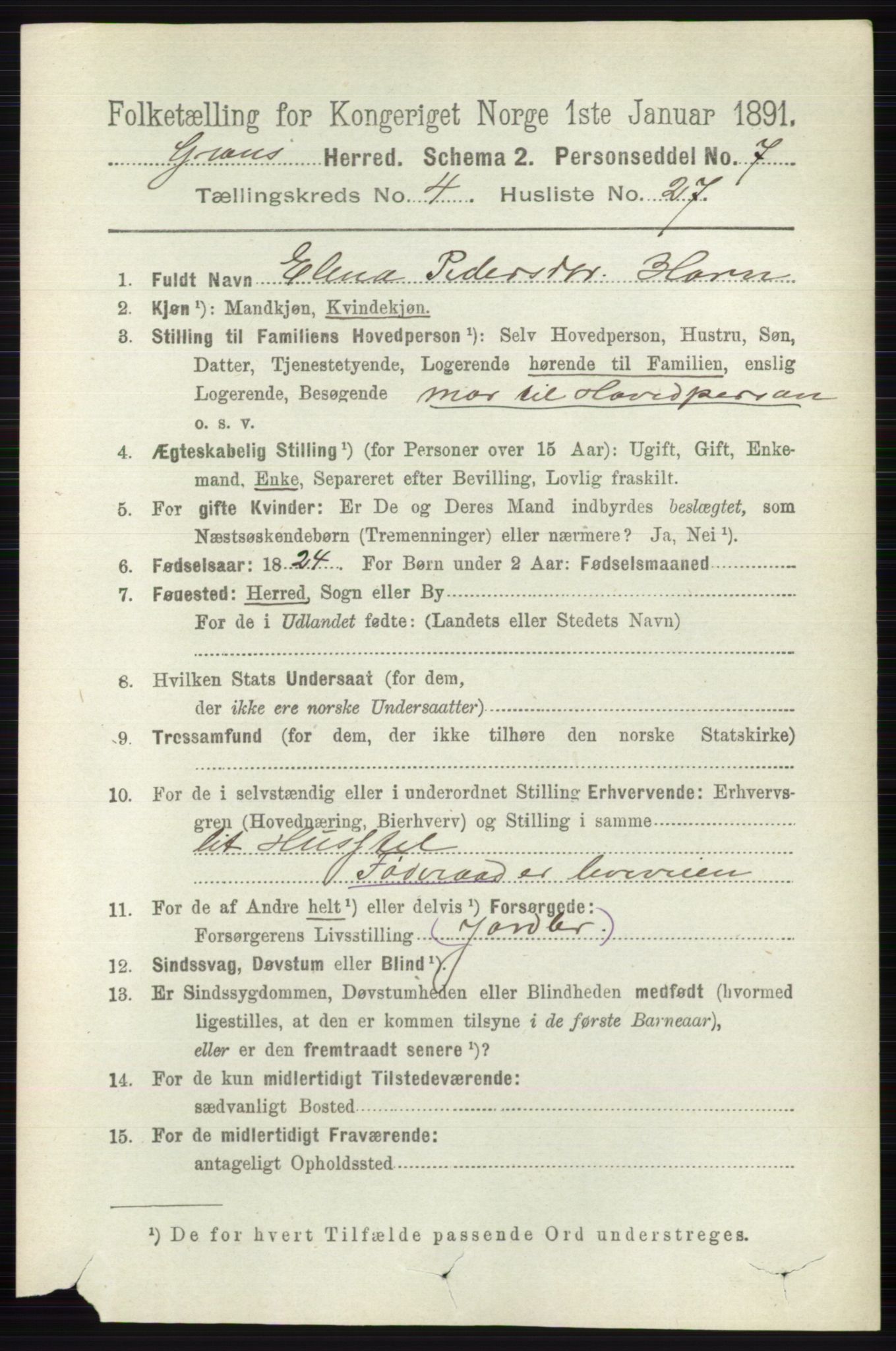 RA, 1891 census for 0534 Gran, 1891, p. 1331