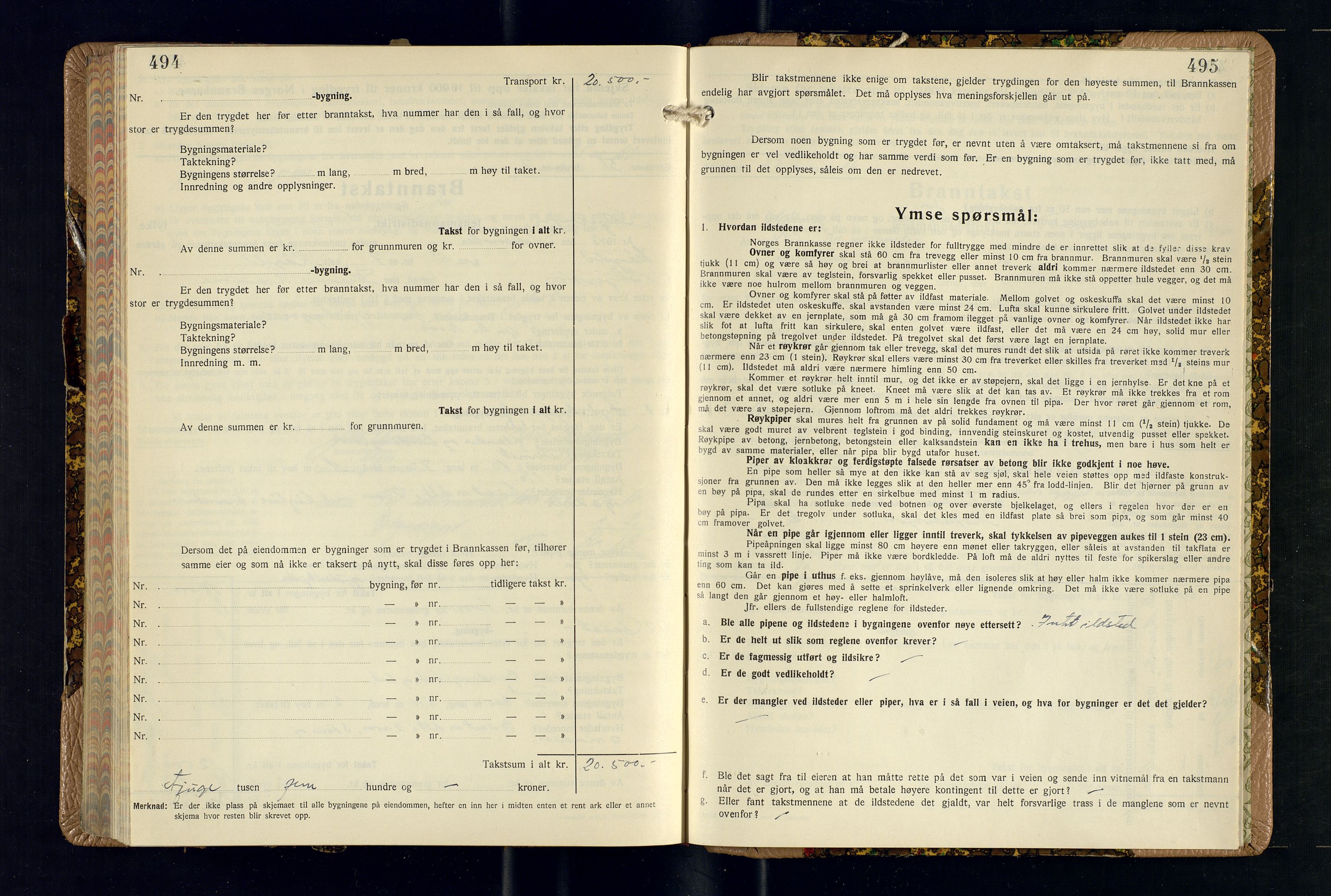 Skjervøy lensmannskontor, AV/SATØ-SATØ-63/F/Fu/Fub/L0269: Branntakstprotokoll (S), 1944-1948, p. 494-495