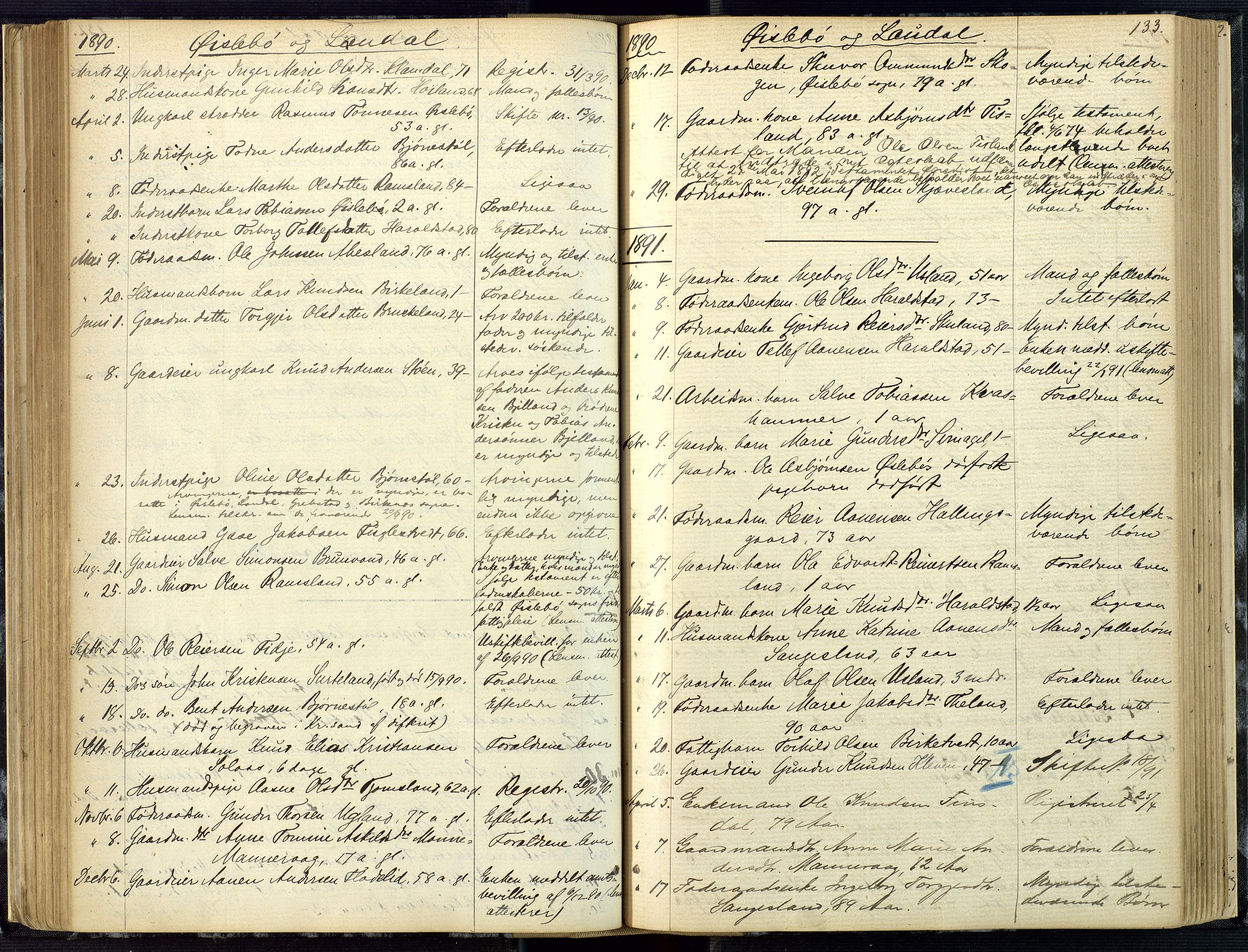 Mandal sorenskriveri, AV/SAK-1221-0005/001/H/Ha/L0001: Dødsfall hele sorenskriveriet nr A1, 1862-1901, p. 132b-133a
