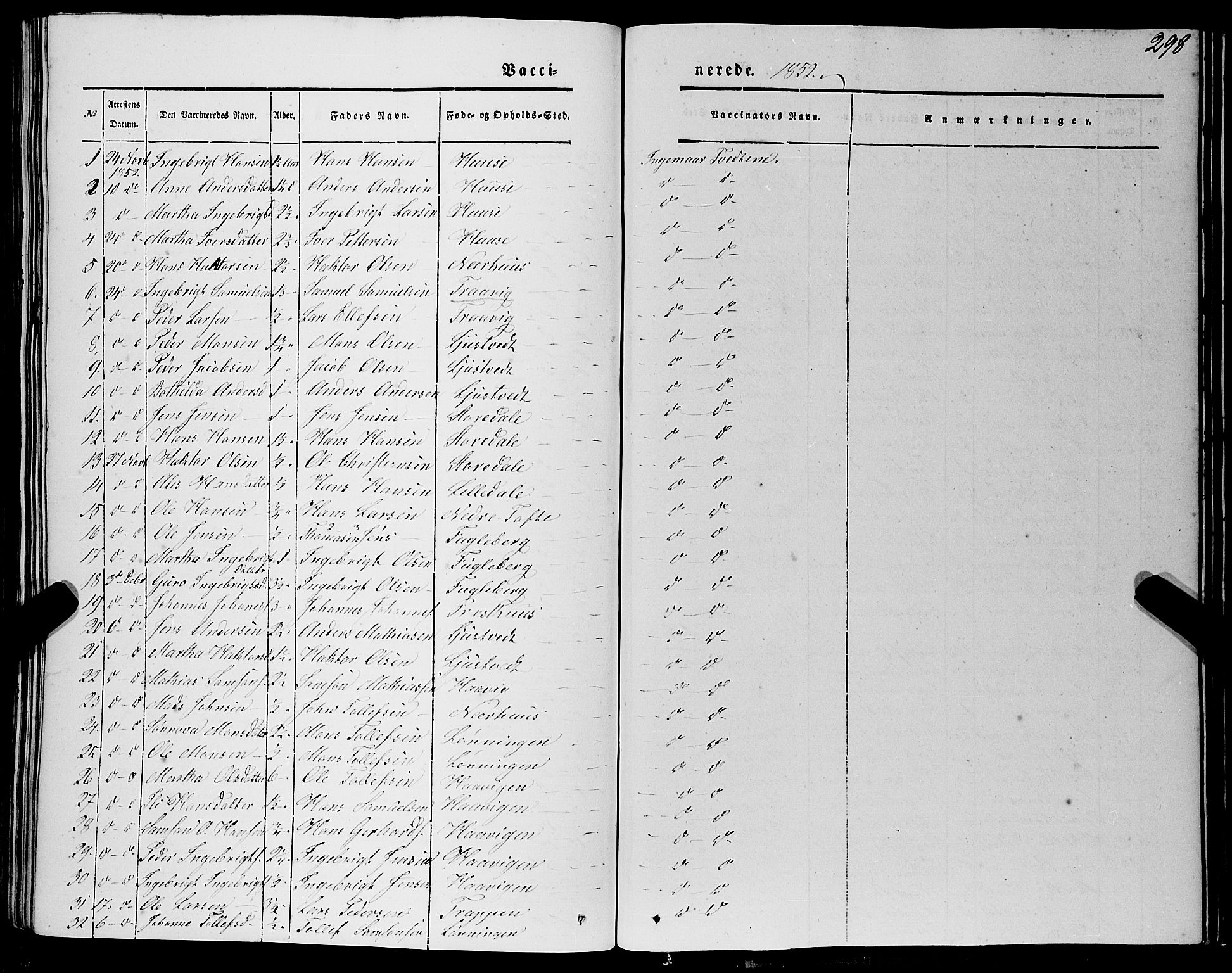 Kvinnherad sokneprestembete, AV/SAB-A-76401/H/Haa: Parish register (official) no. A 7, 1843-1853, p. 298