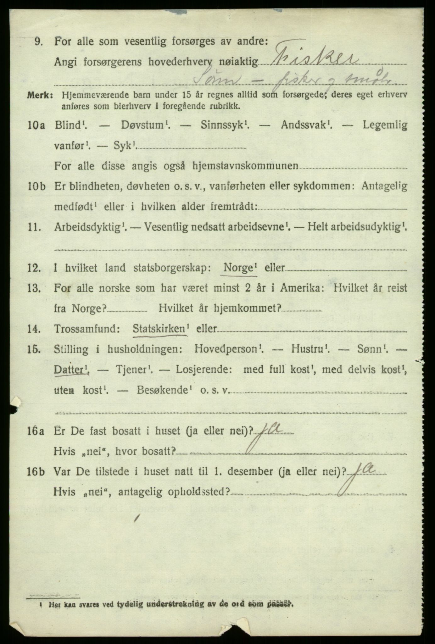 SAB, 1920 census for Herdla, 1920, p. 2850