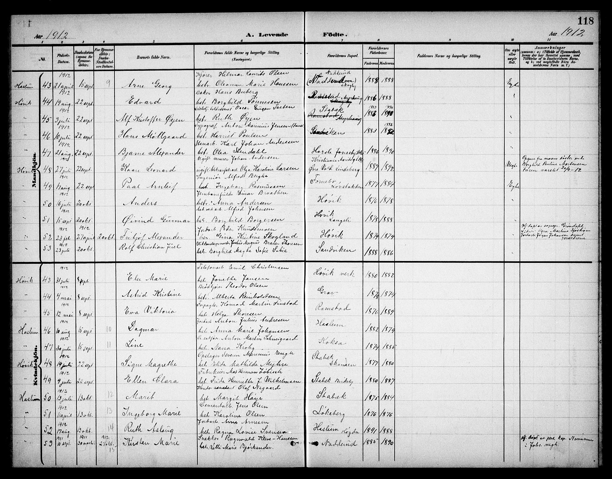 Østre Bærum prestekontor Kirkebøker, AV/SAO-A-10887/G/Ga/L0001: Parish register (copy) no. 1, 1898-1913, p. 118