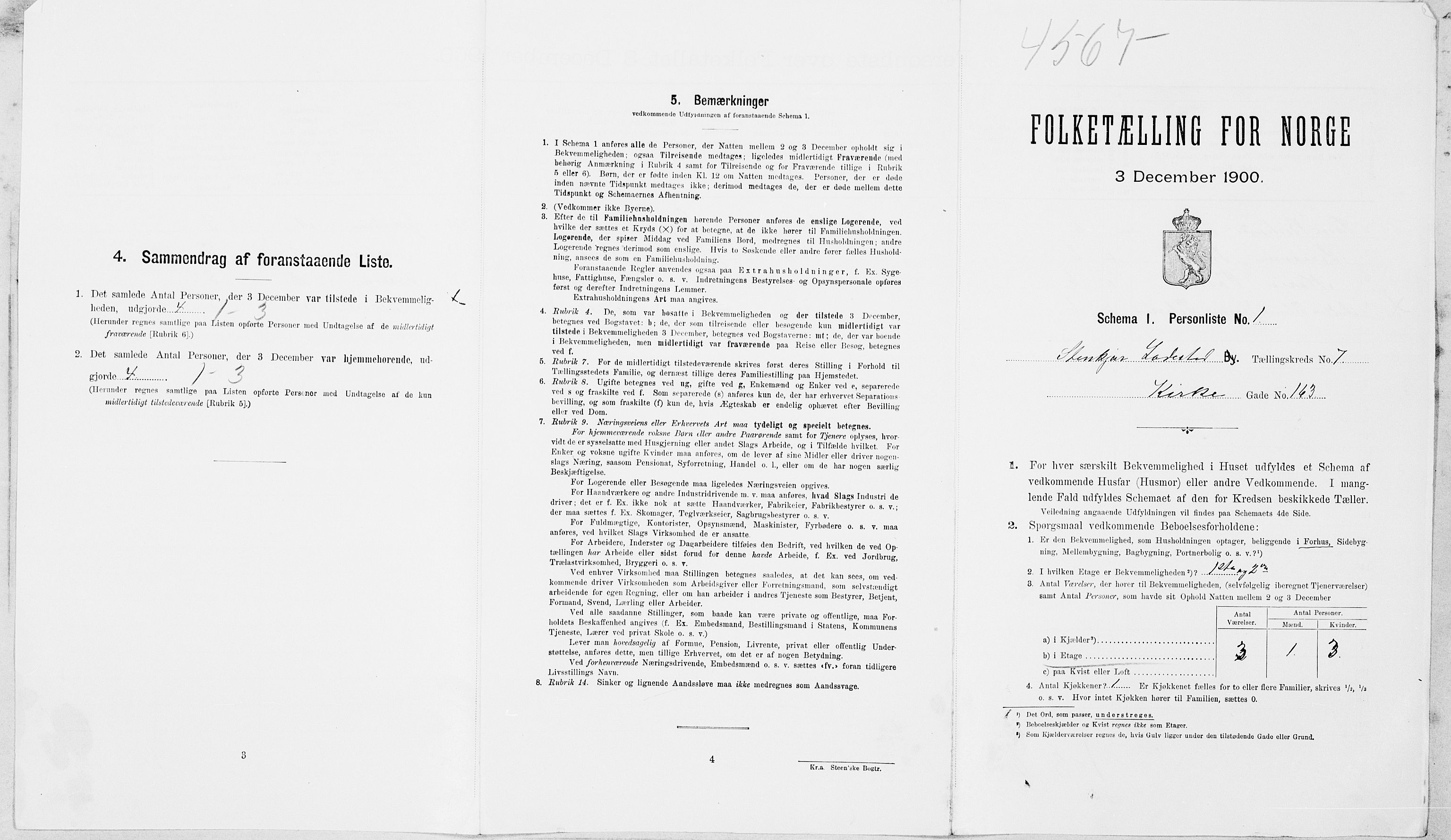 SAT, 1900 census for Steinkjer, 1900, p. 779