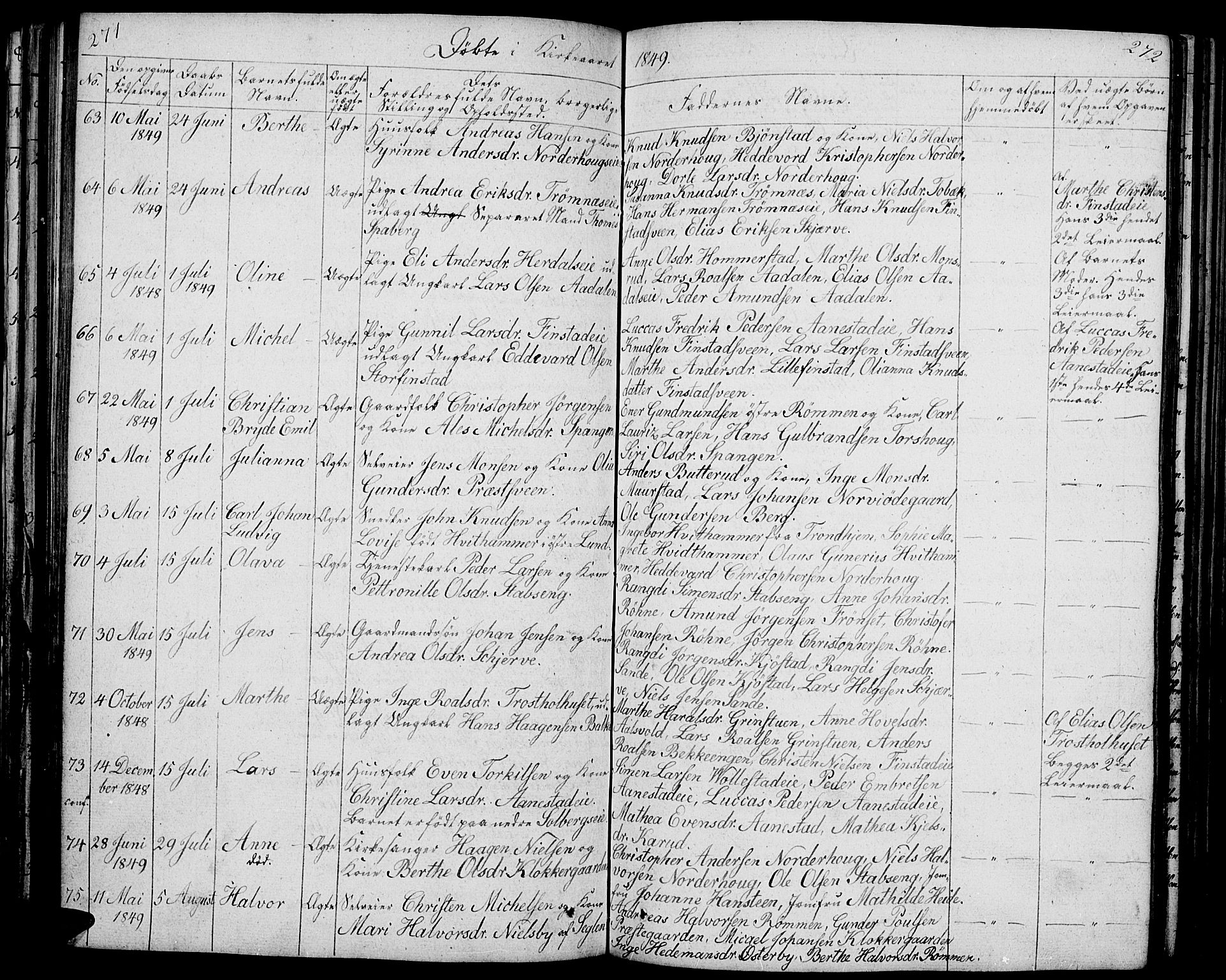 Løten prestekontor, AV/SAH-PREST-022/L/La/L0002: Parish register (copy) no. 2, 1832-1850, p. 271-272