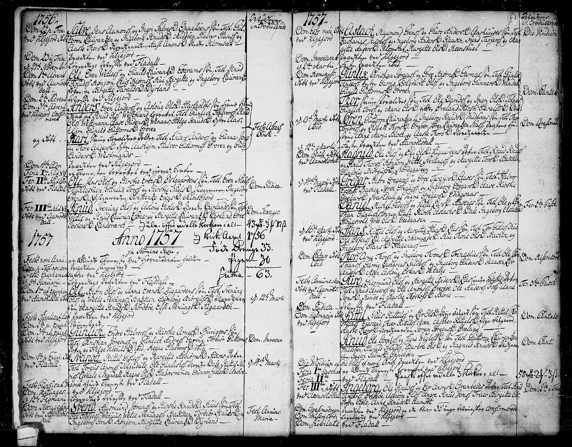 Seljord kirkebøker, AV/SAKO-A-20/F/Fa/L0007: Parish register (official) no. I 7, 1755-1800, p. 6