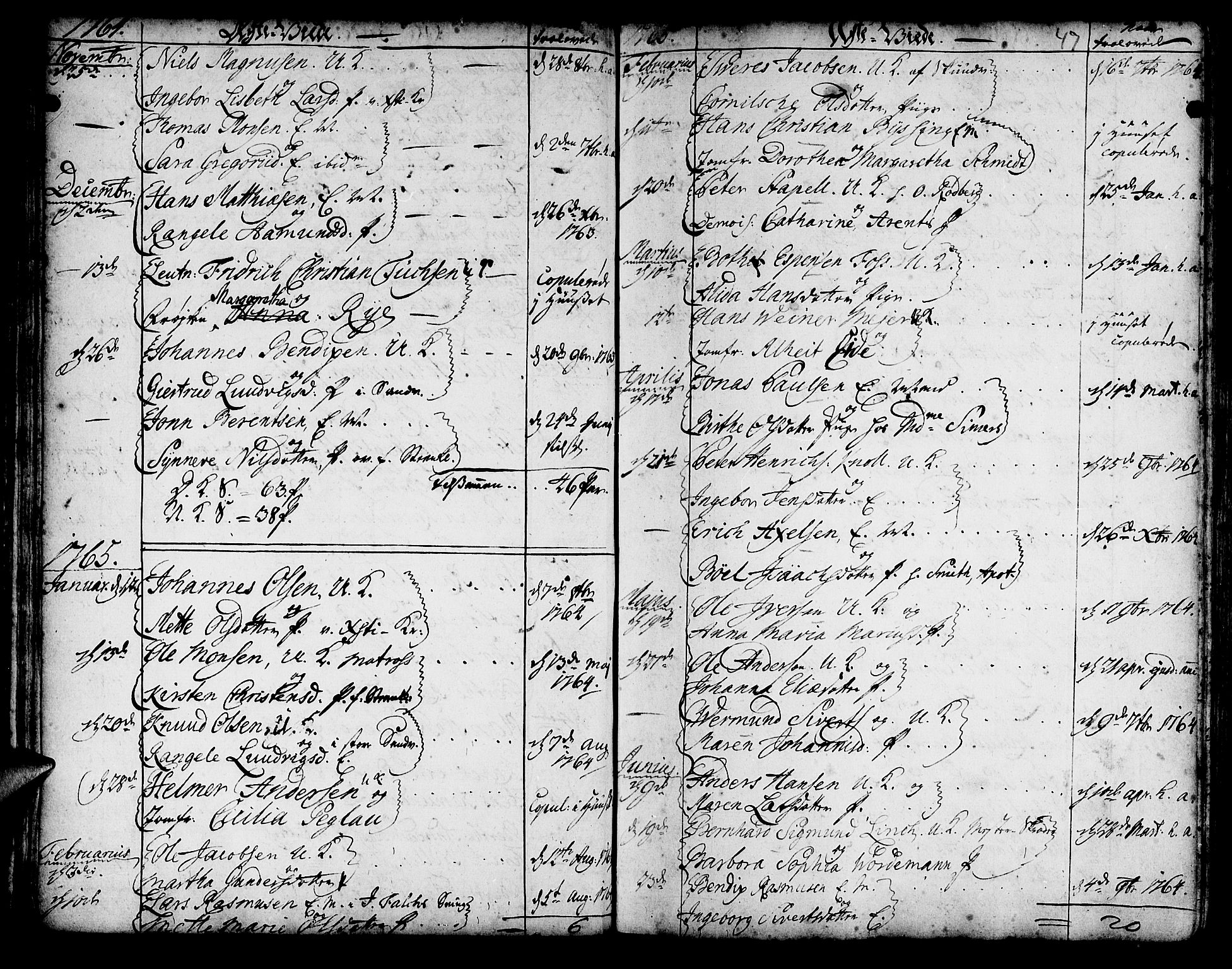 Korskirken sokneprestembete, SAB/A-76101/H/Haa/L0009: Parish register (official) no. A 9, 1743-1861, p. 47