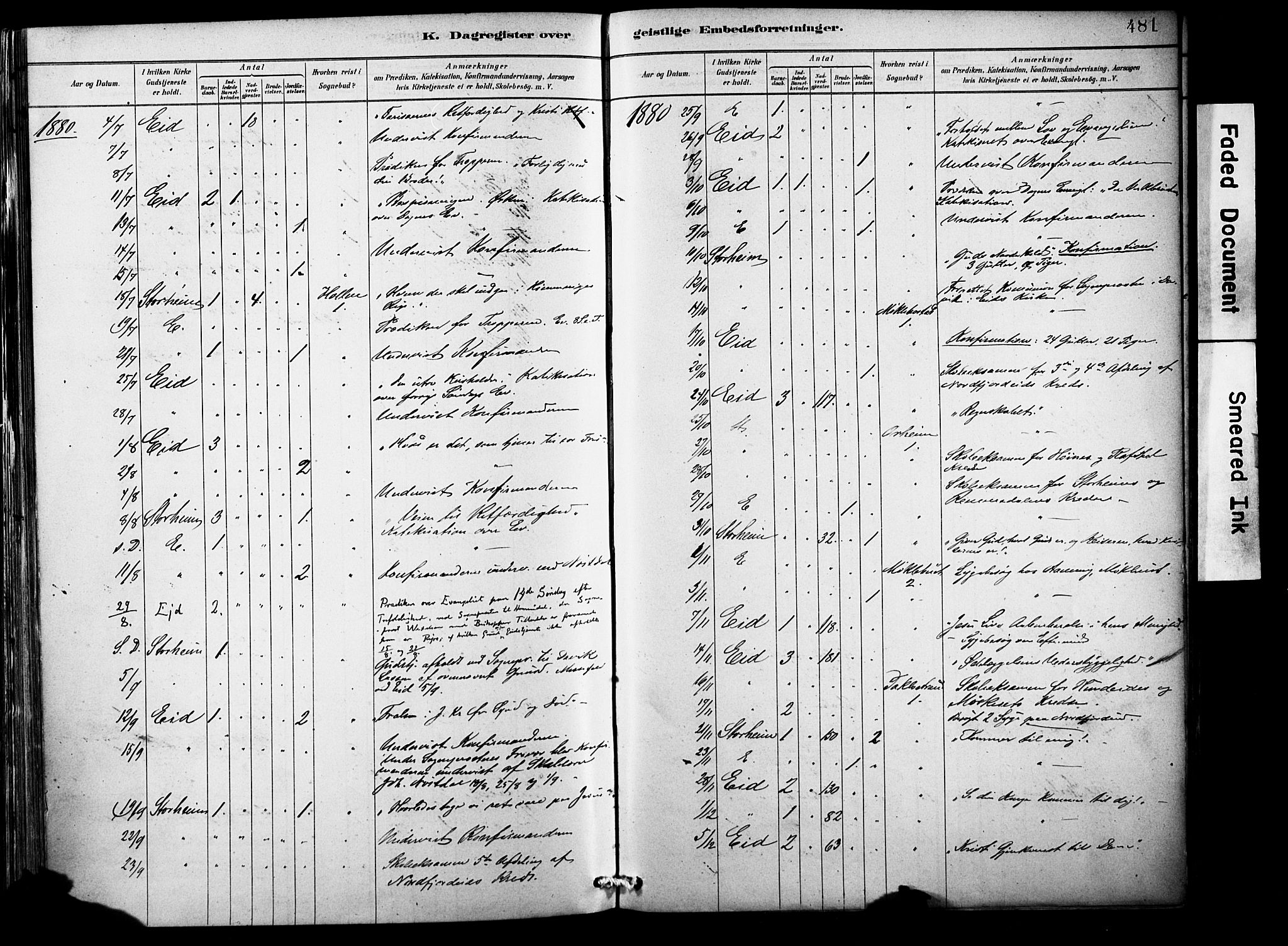 Eid sokneprestembete, AV/SAB-A-82301/H/Haa/Haab/L0001: Parish register (official) no. B 1, 1879-1906, p. 481