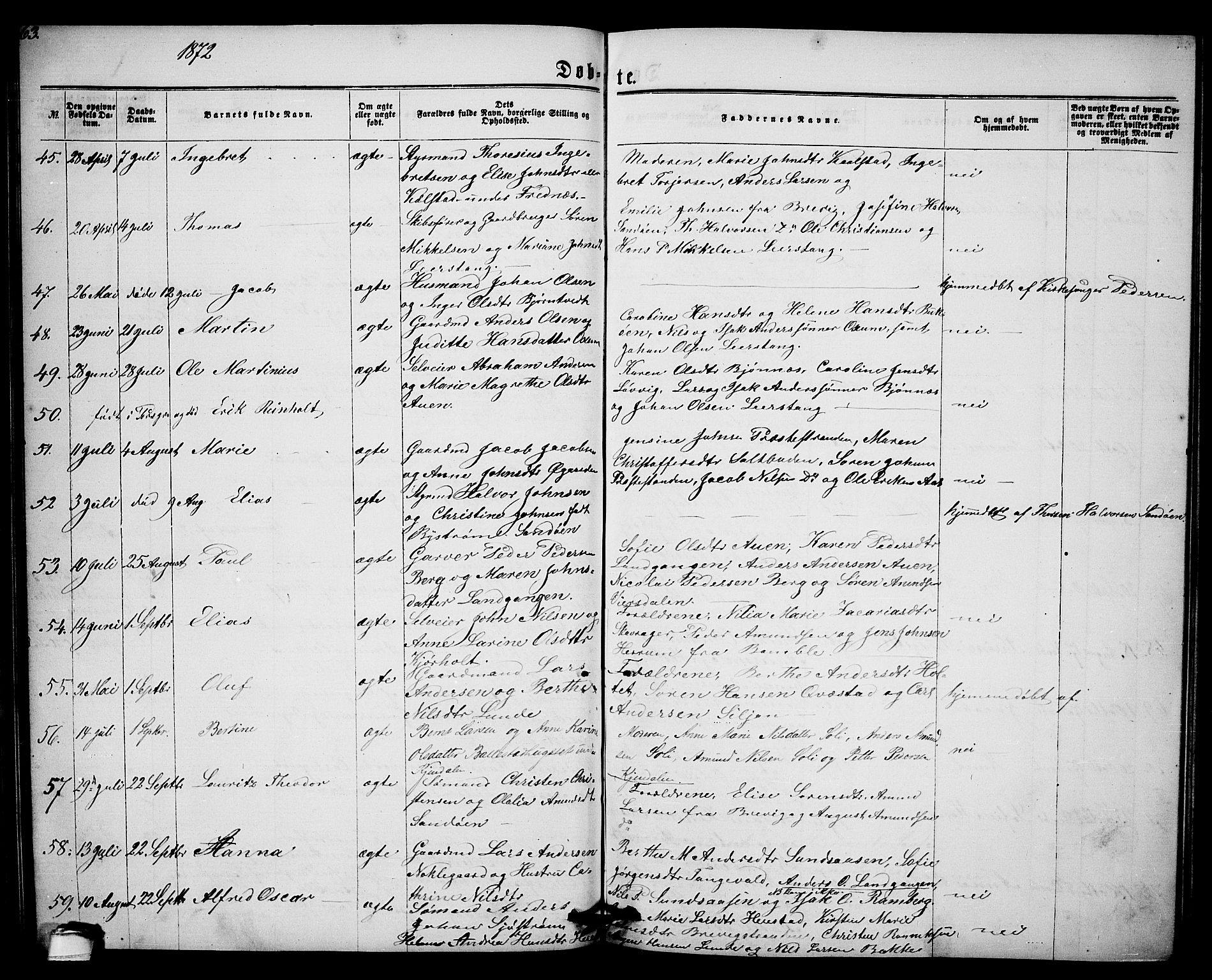 Eidanger kirkebøker, AV/SAKO-A-261/G/Ga/L0001: Parish register (copy) no. 1, 1863-1878, p. 63