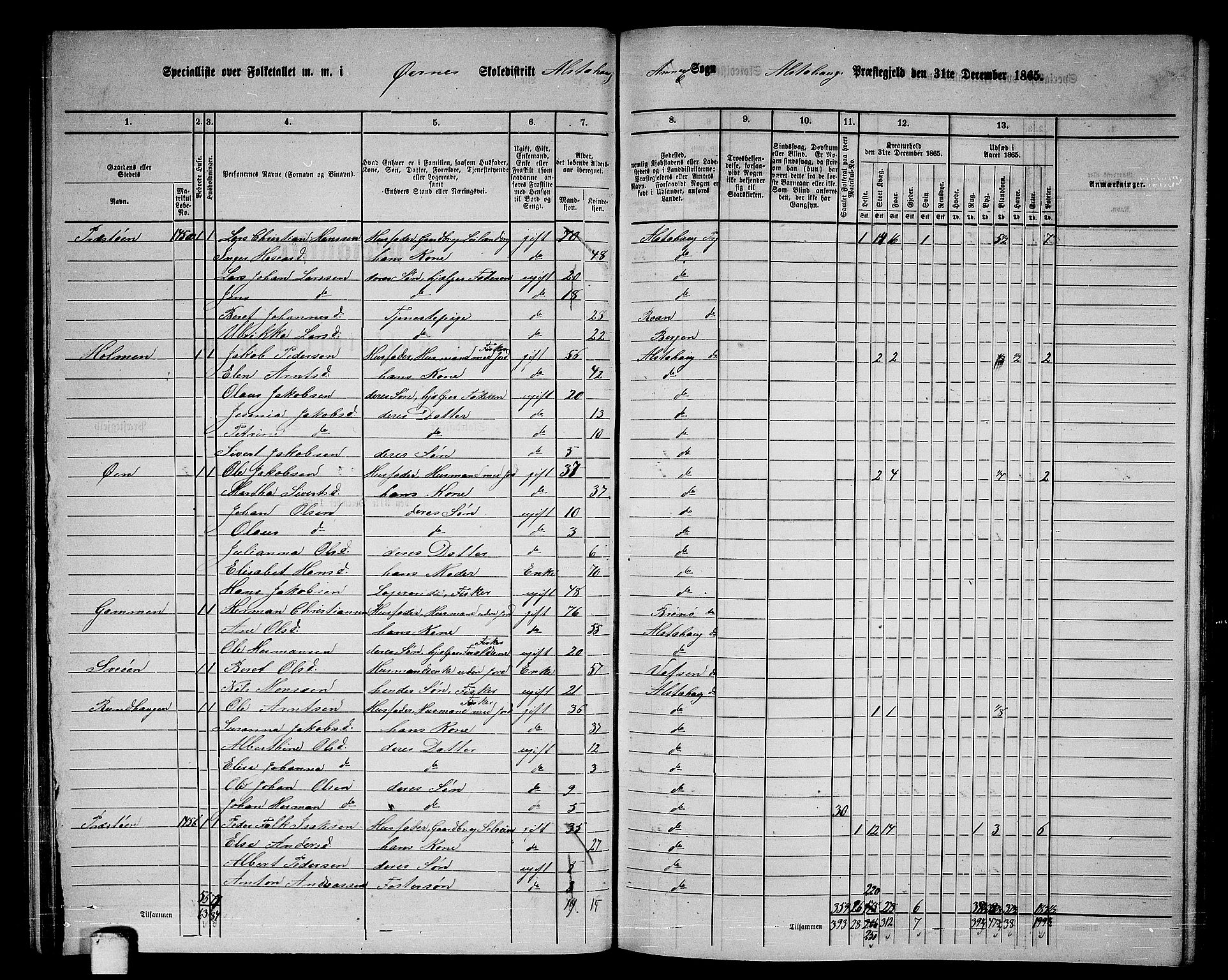 RA, 1865 census for Alstahaug, 1865, p. 53