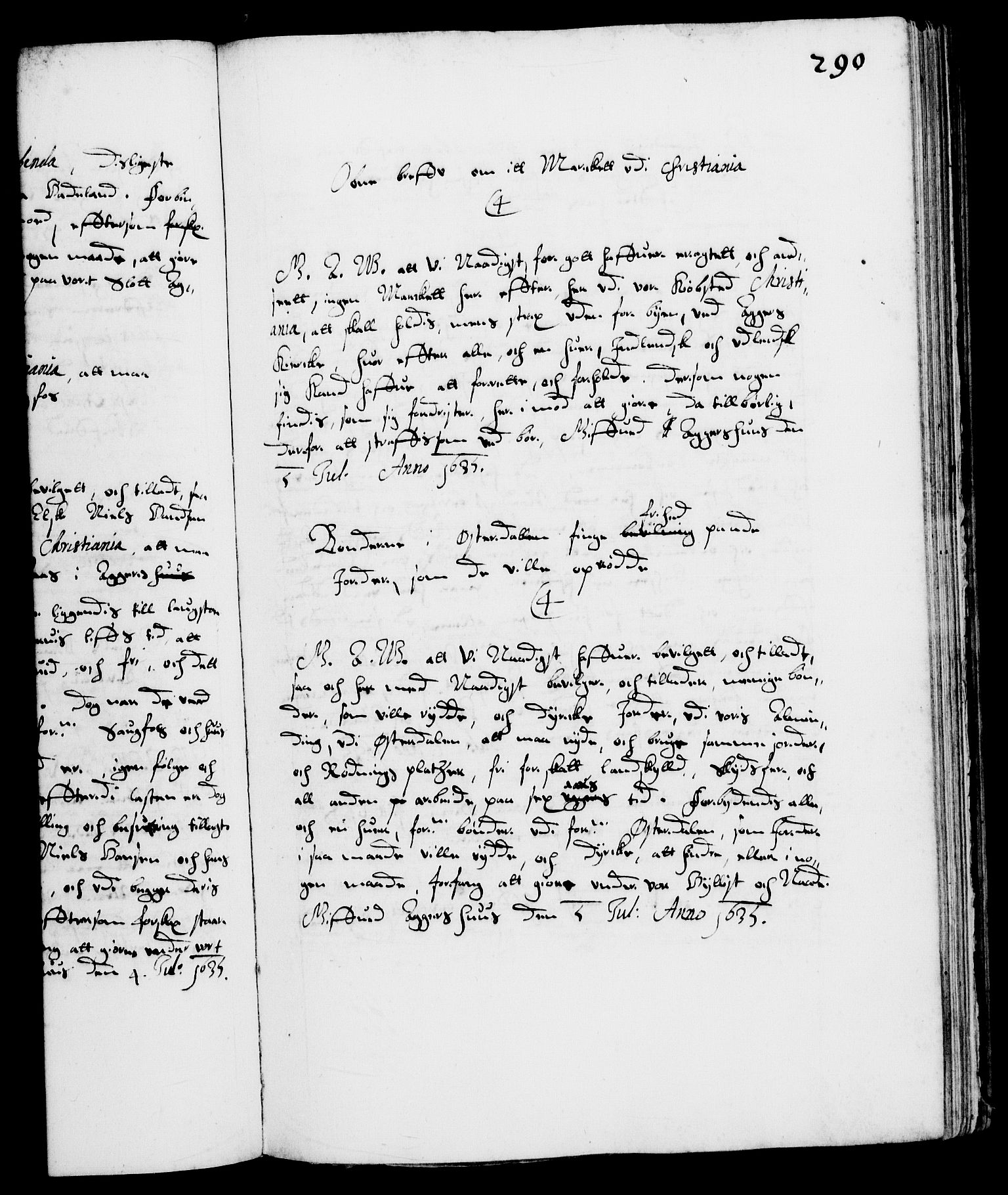 Danske Kanselli 1572-1799, AV/RA-EA-3023/F/Fc/Fca/Fcaa/L0005: Norske registre (mikrofilm), 1631-1636, p. 290a