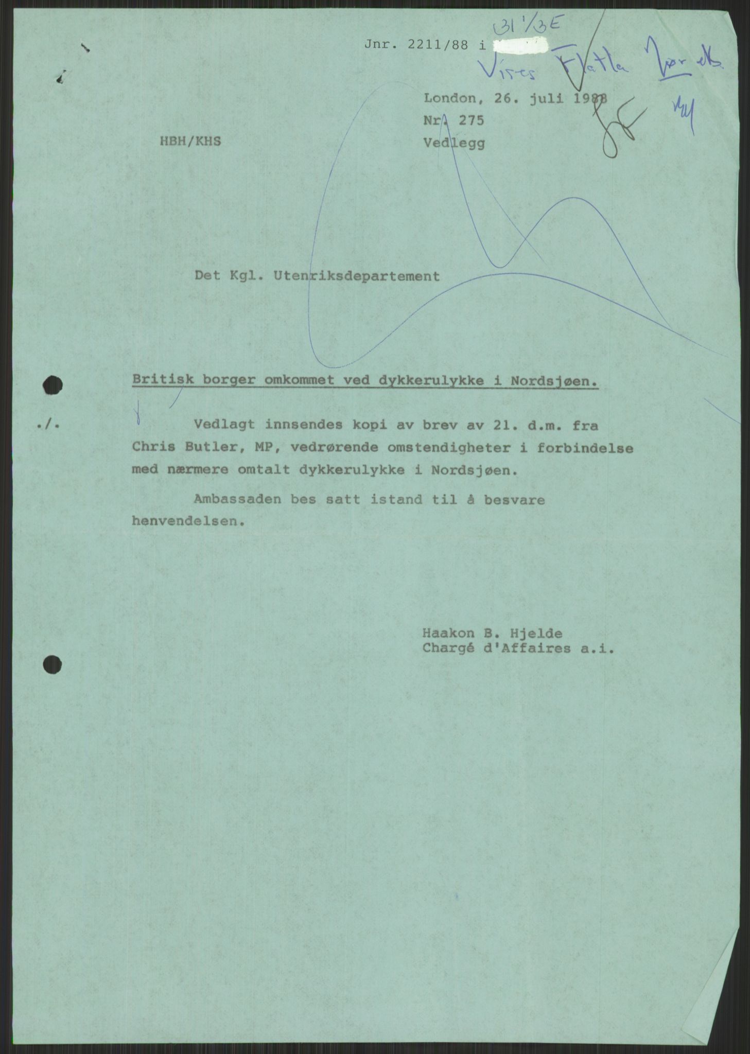 Utenriksstasjonene, Ambassaden i London, England, AV/RA-S-6230/1/D/L0048/0003: Sakarkiv / 31.1/3E Ulykker ifm virksomheten i Nordsjøen - Alexander Kielland - Bd 2, 1980-1988