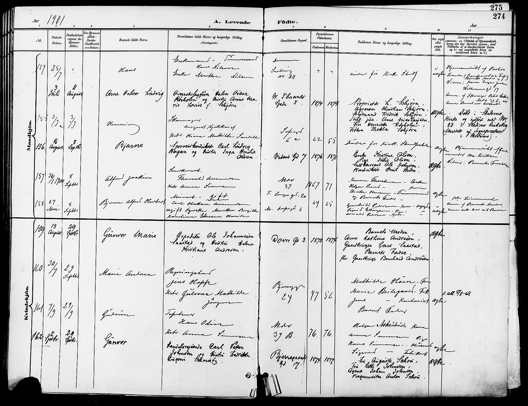 Gamle Aker prestekontor Kirkebøker, AV/SAO-A-10617a/F/L0011: Parish register (official) no. 11, 1896-1901, p. 274