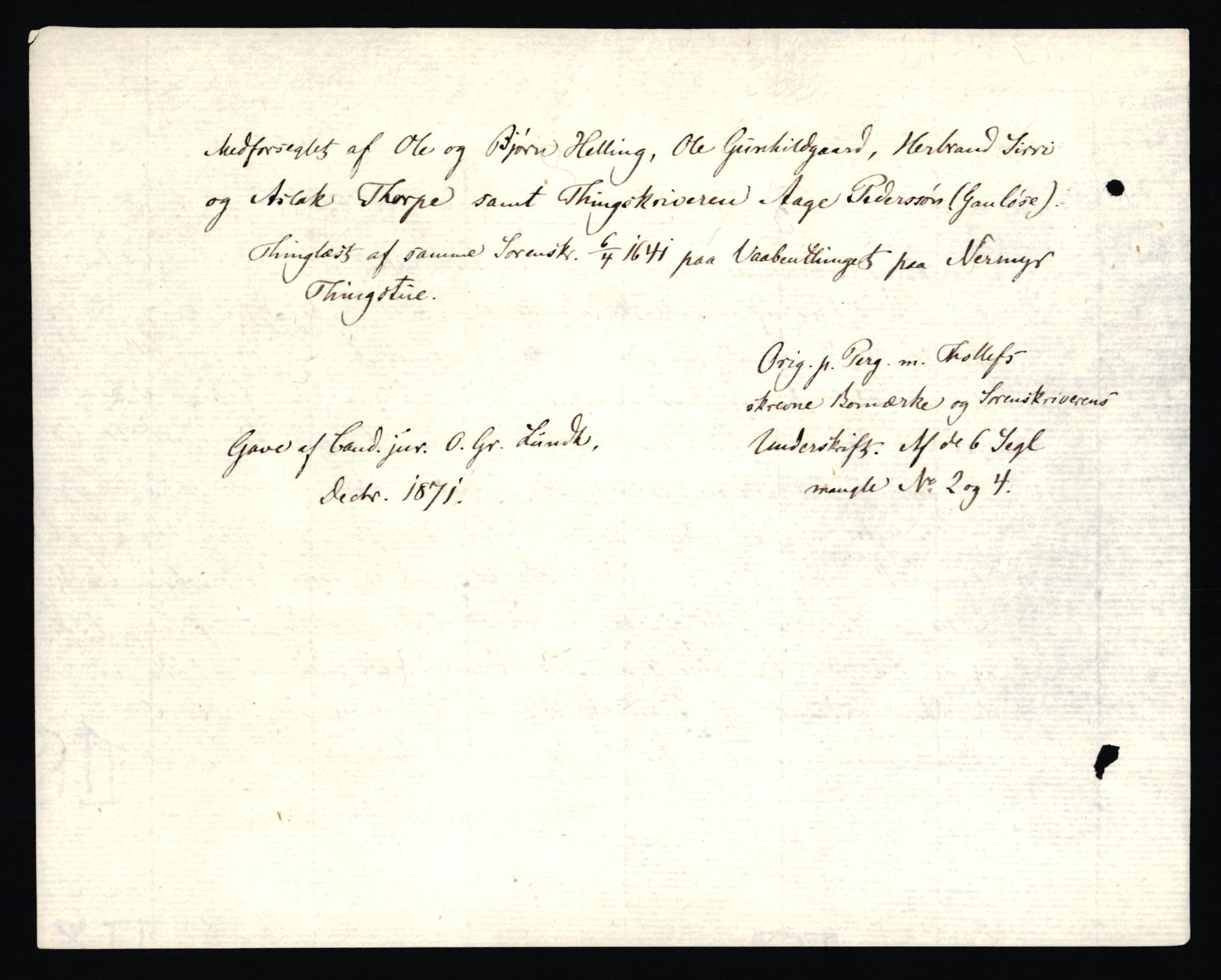 Riksarkivets diplomsamling, AV/RA-EA-5965/F35/F35b/L0008: Riksarkivets diplomer, seddelregister, 1635-1646, p. 212