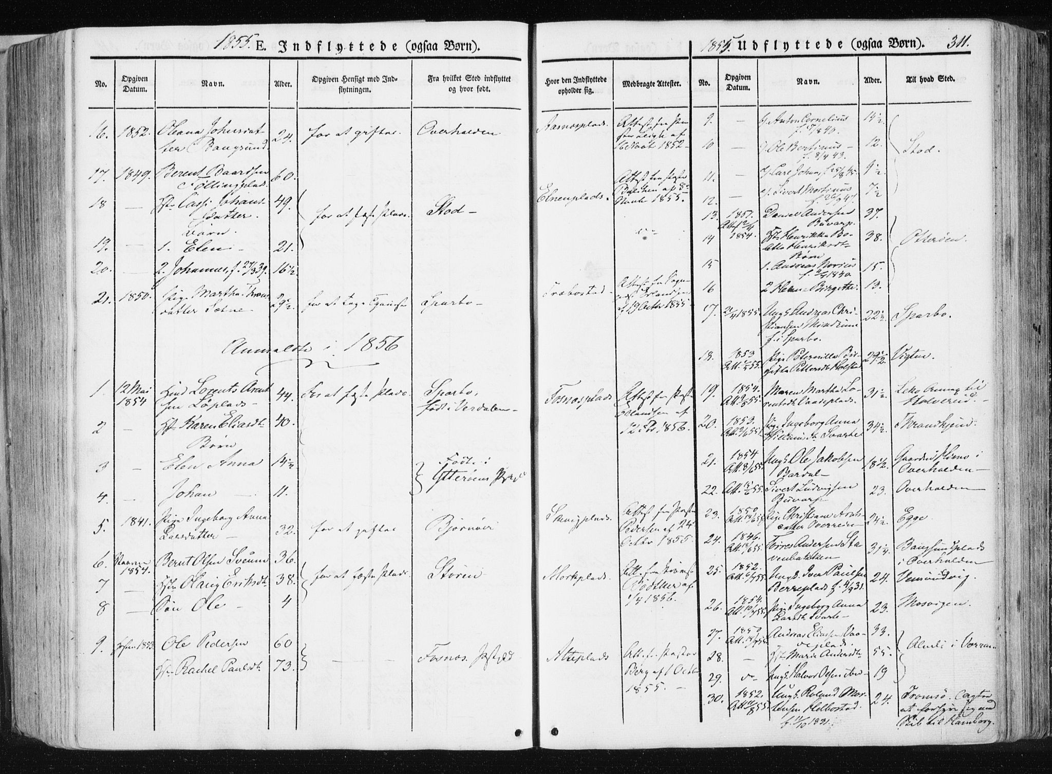 Ministerialprotokoller, klokkerbøker og fødselsregistre - Nord-Trøndelag, SAT/A-1458/741/L0393: Parish register (official) no. 741A07, 1849-1863, p. 311