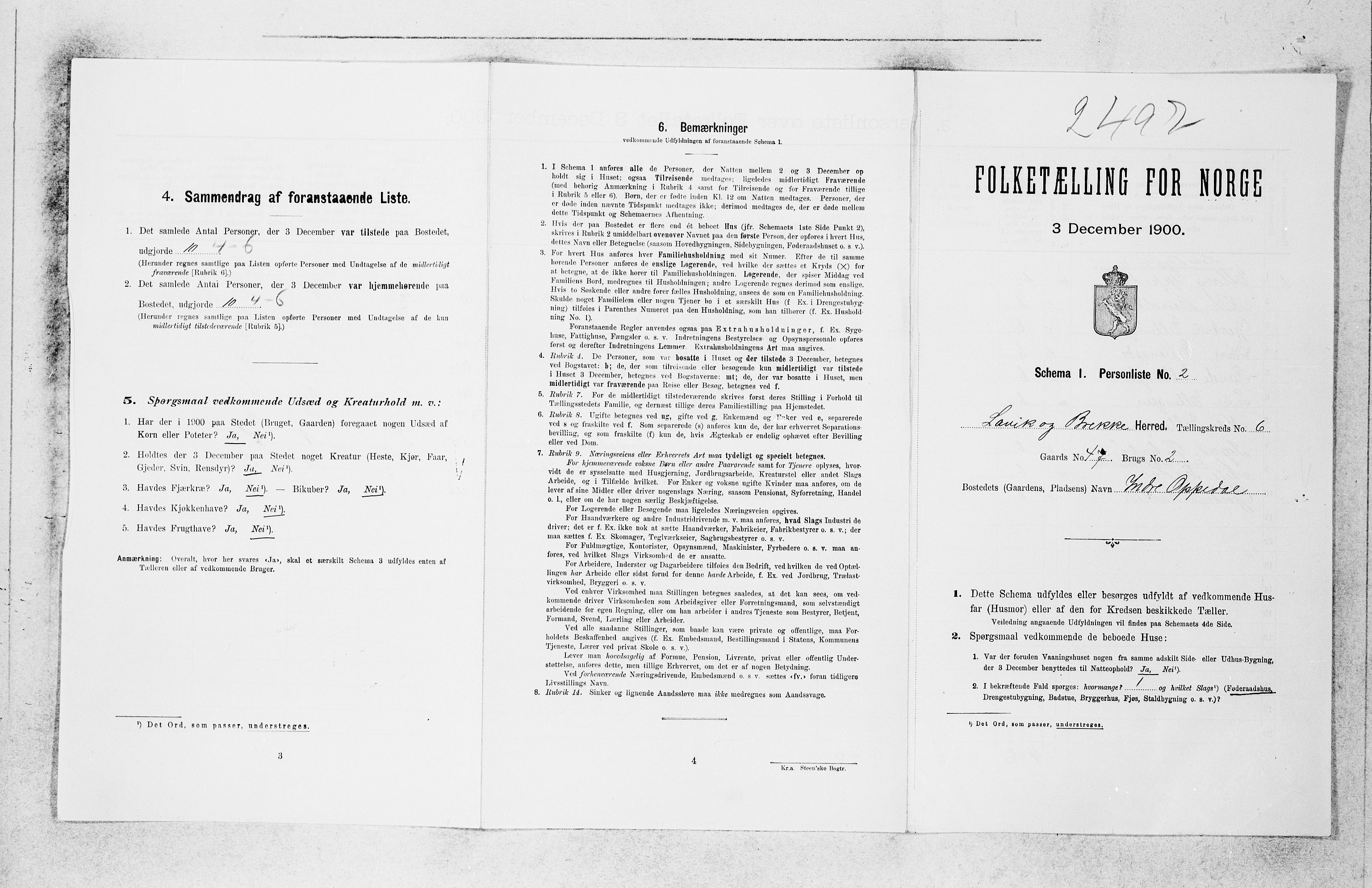 SAB, 1900 census for Lavik og Brekke, 1900, p. 427