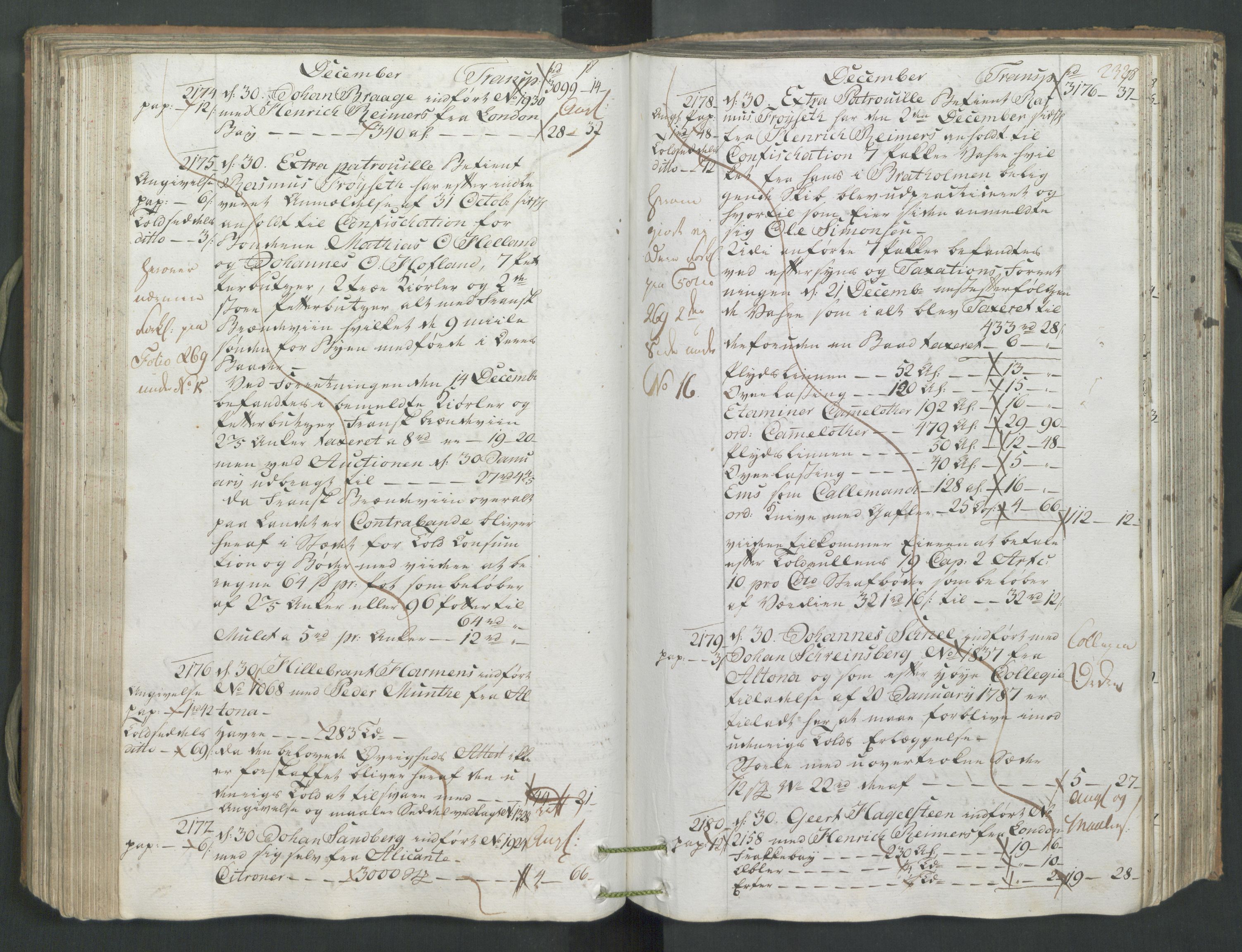 Generaltollkammeret, tollregnskaper, AV/RA-EA-5490/R26/L0222/0001: Tollregnskaper Bergen A / Inngående hovedtollbok, 1786, p. 231b-232a