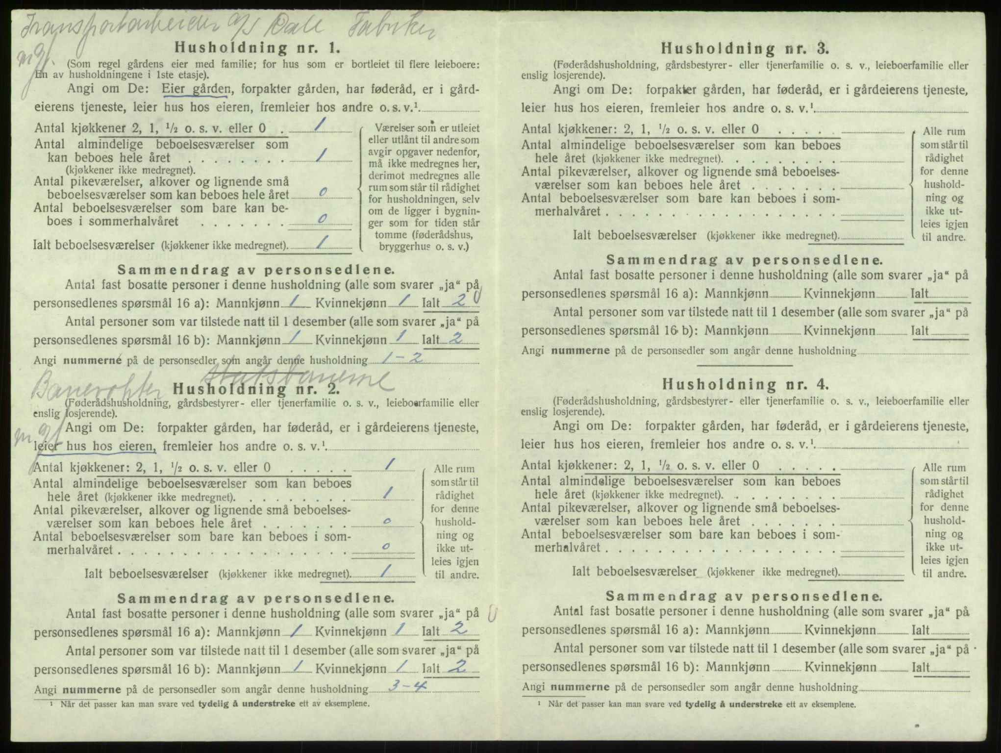 SAB, 1920 census for Bruvik, 1920, p. 604