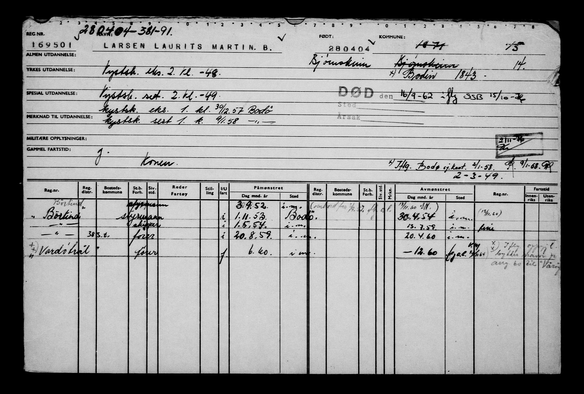 Direktoratet for sjømenn, AV/RA-S-3545/G/Gb/L0053: Hovedkort, 1904, p. 288