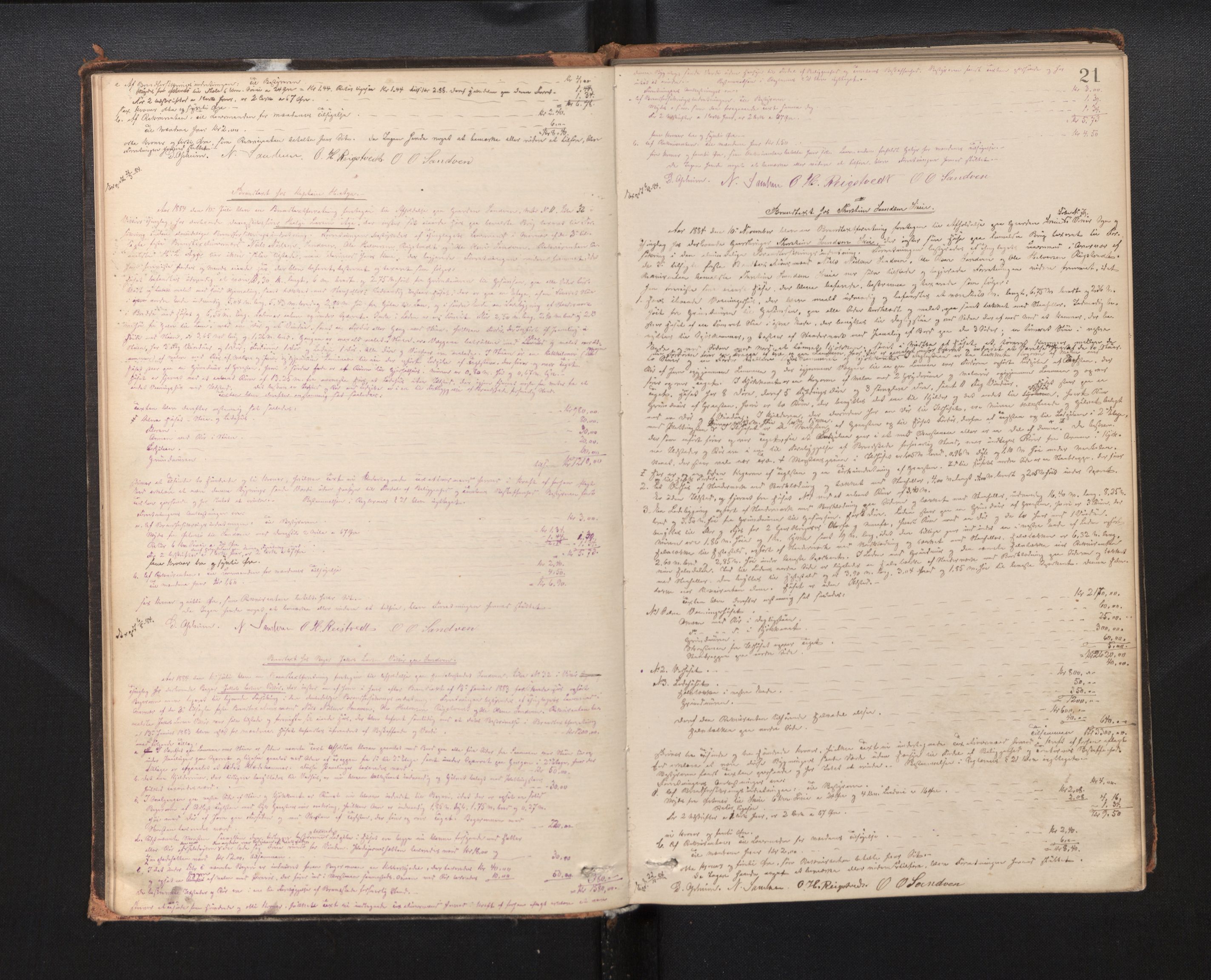 Lensmannen i Kvam, AV/SAB-A-33201/0012/L0002: Branntakstprotokoll, 1881-1919, p. 20b-21a