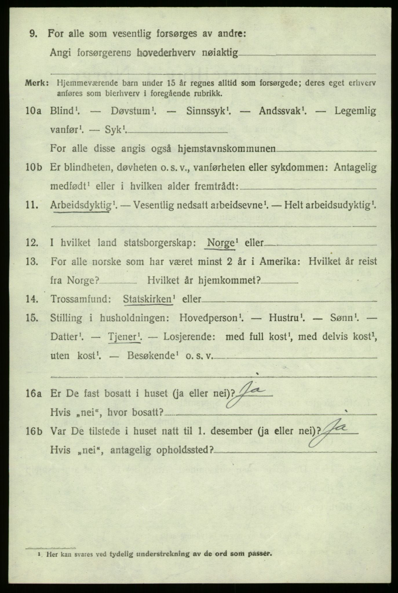 SAB, 1920 census for Hyllestad, 1920, p. 5109