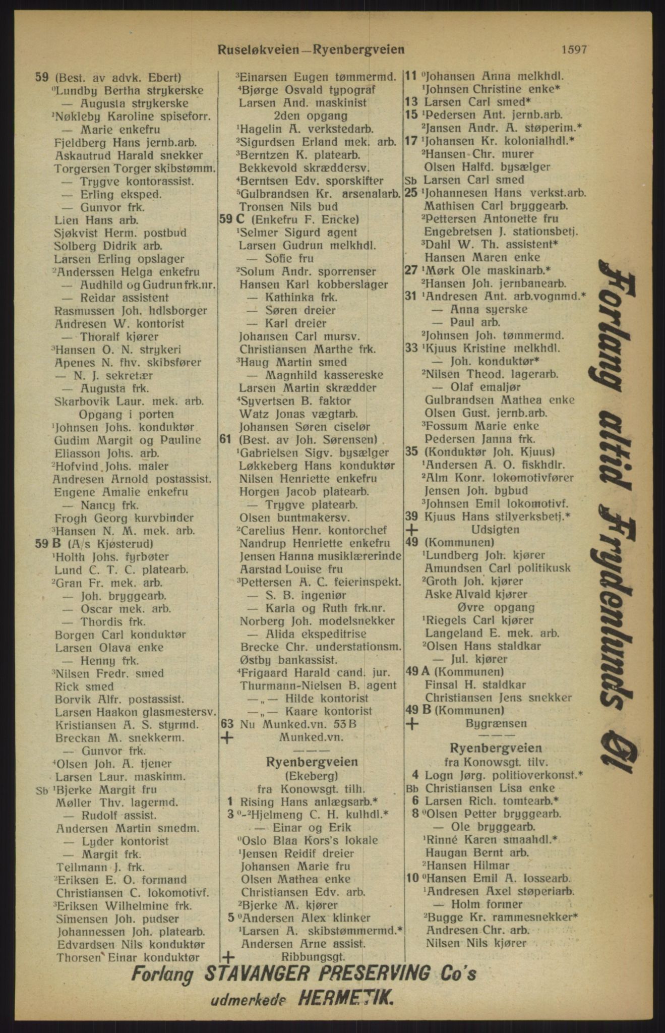 Kristiania/Oslo adressebok, PUBL/-, 1915, p. 1597