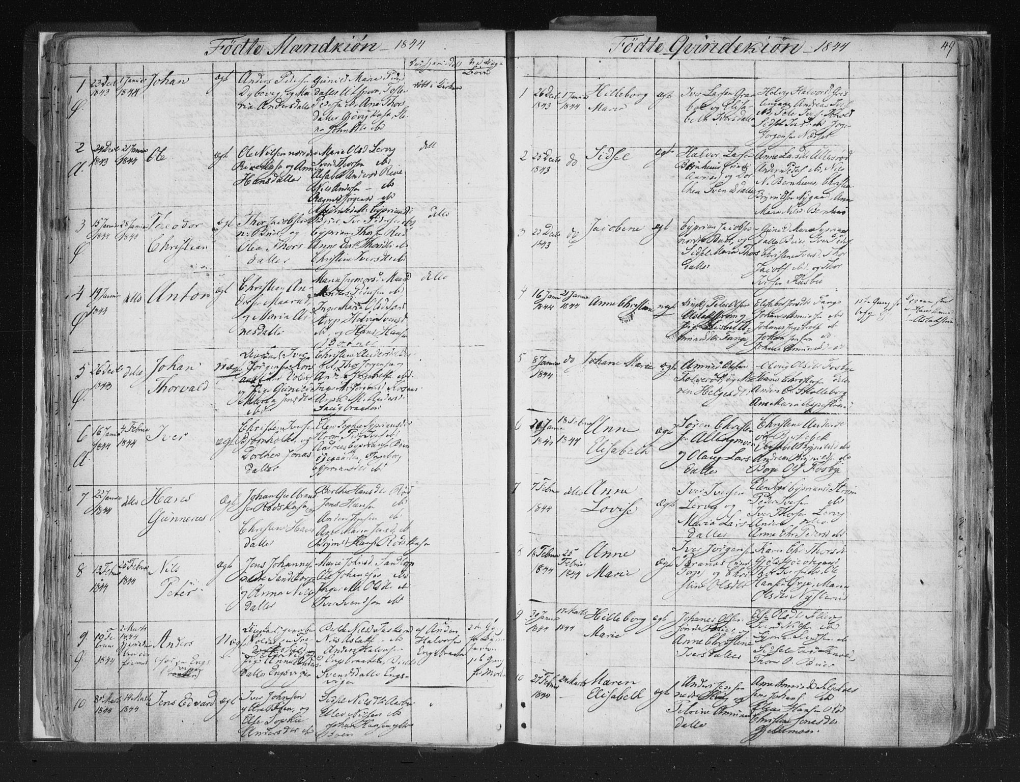Aremark prestekontor Kirkebøker, SAO/A-10899/F/Fc/L0002: Parish register (official) no. III 2, 1834-1849, p. 49