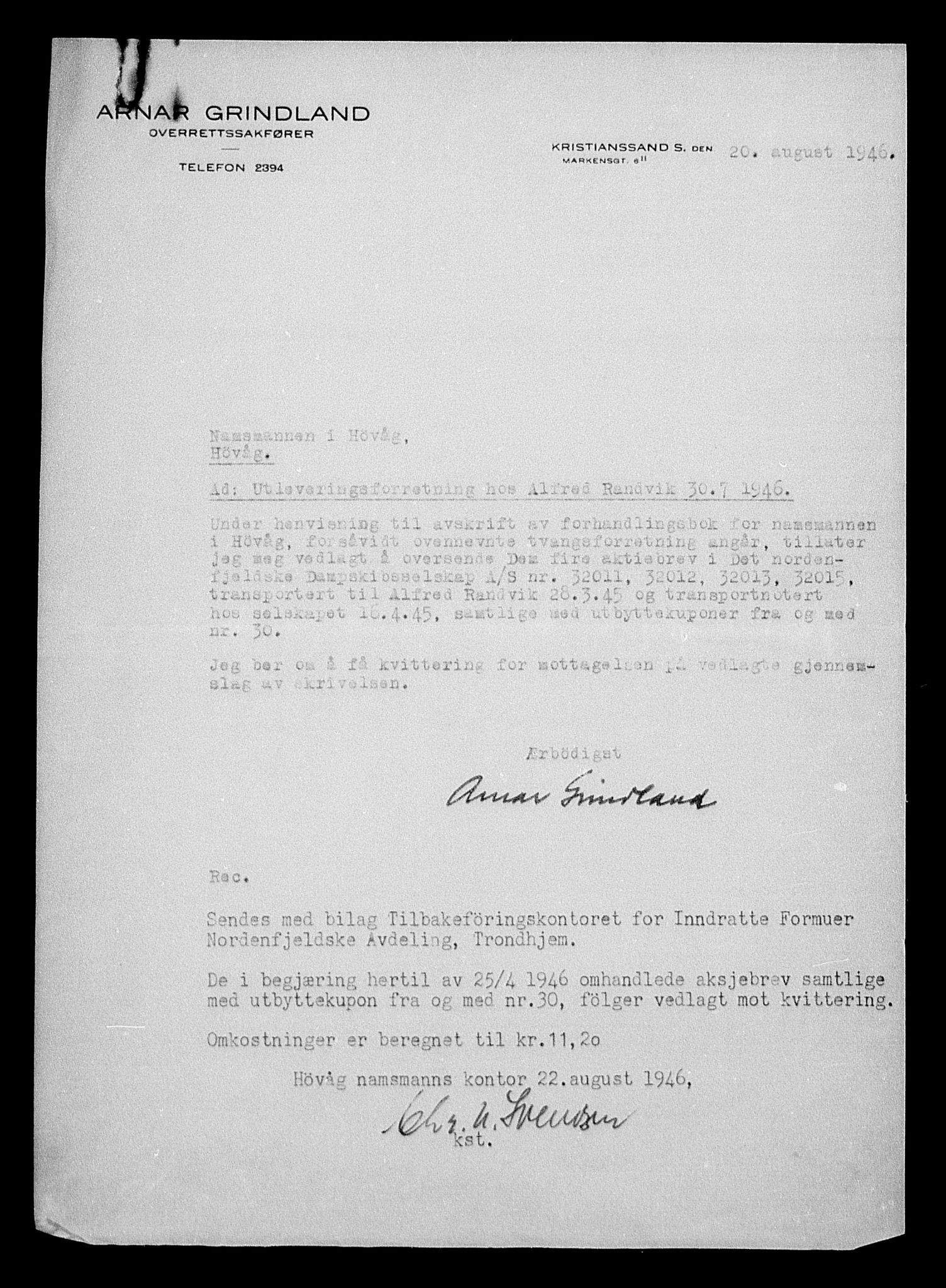 Justisdepartementet, Tilbakeføringskontoret for inndratte formuer, AV/RA-S-1564/H/Hc/Hca/L0909: --, 1945-1947, p. 66