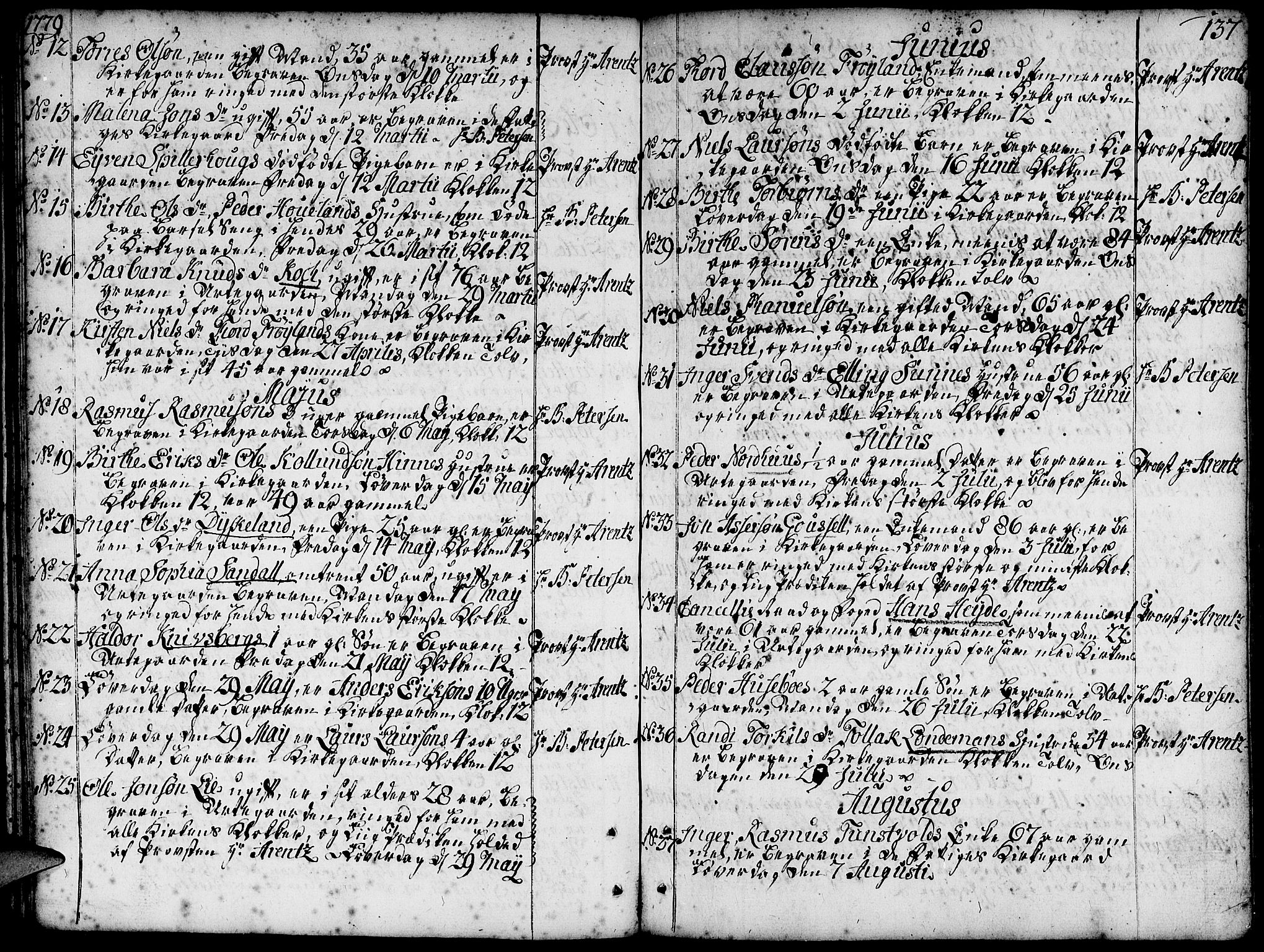 Domkirken sokneprestkontor, SAST/A-101812/001/30/30BA/L0005: Parish register (official) no. A 5, 1744-1788, p. 137