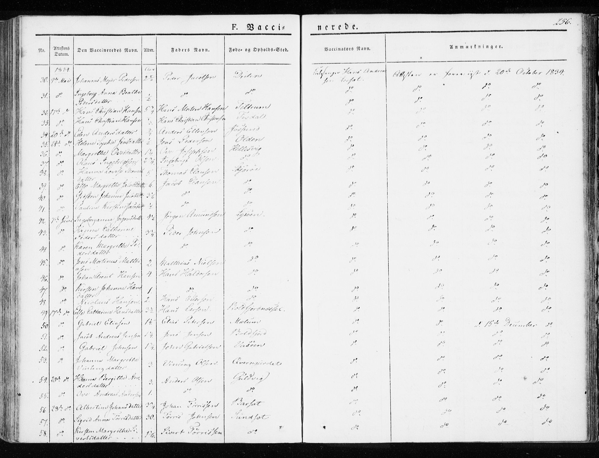 Ministerialprotokoller, klokkerbøker og fødselsregistre - Sør-Trøndelag, AV/SAT-A-1456/655/L0676: Parish register (official) no. 655A05, 1830-1847, p. 256