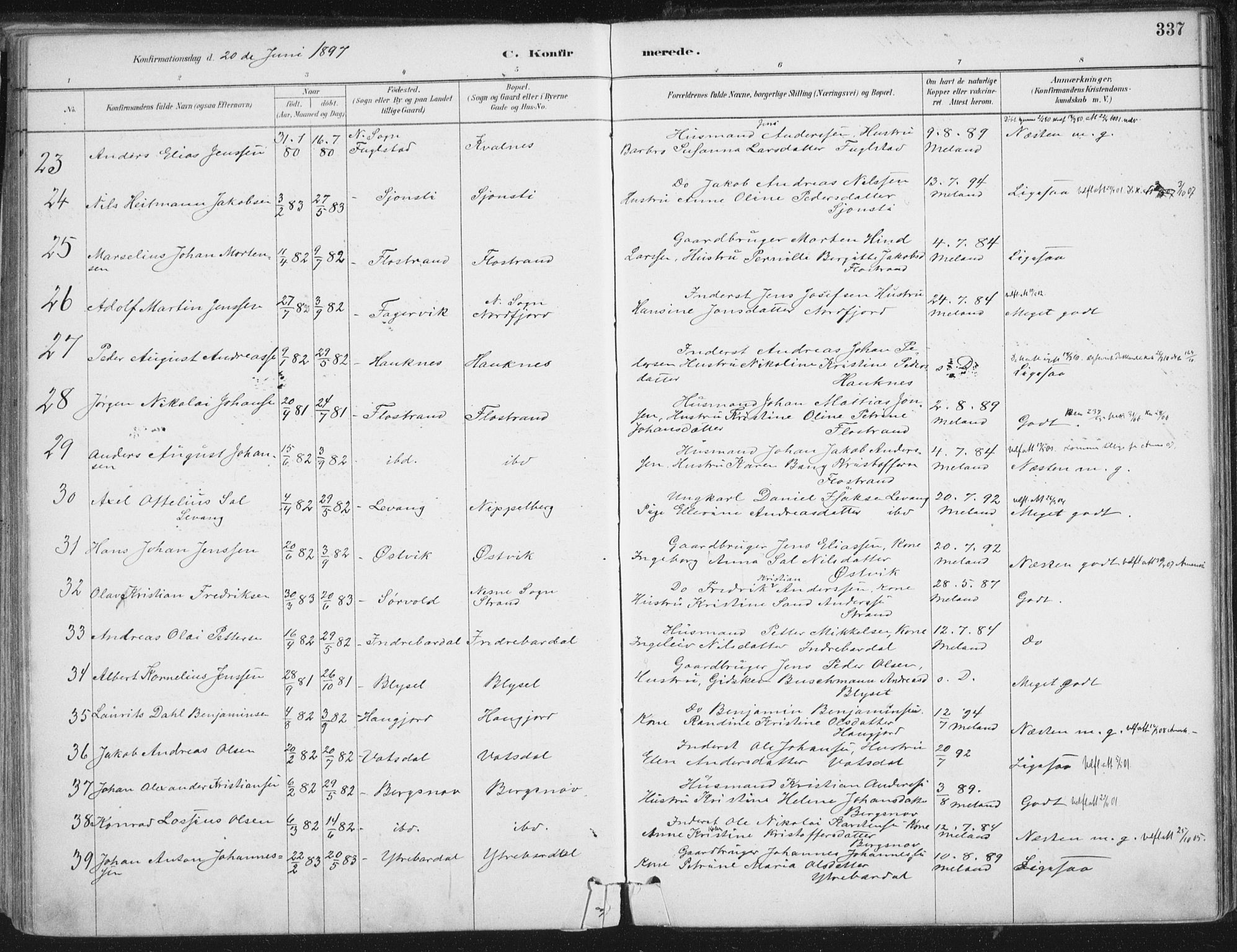 Ministerialprotokoller, klokkerbøker og fødselsregistre - Nordland, AV/SAT-A-1459/838/L0552: Parish register (official) no. 838A10, 1880-1910, p. 337