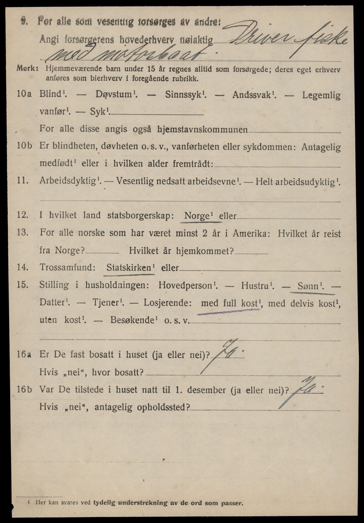 SAT, 1920 census for Hopen, 1920, p. 2349