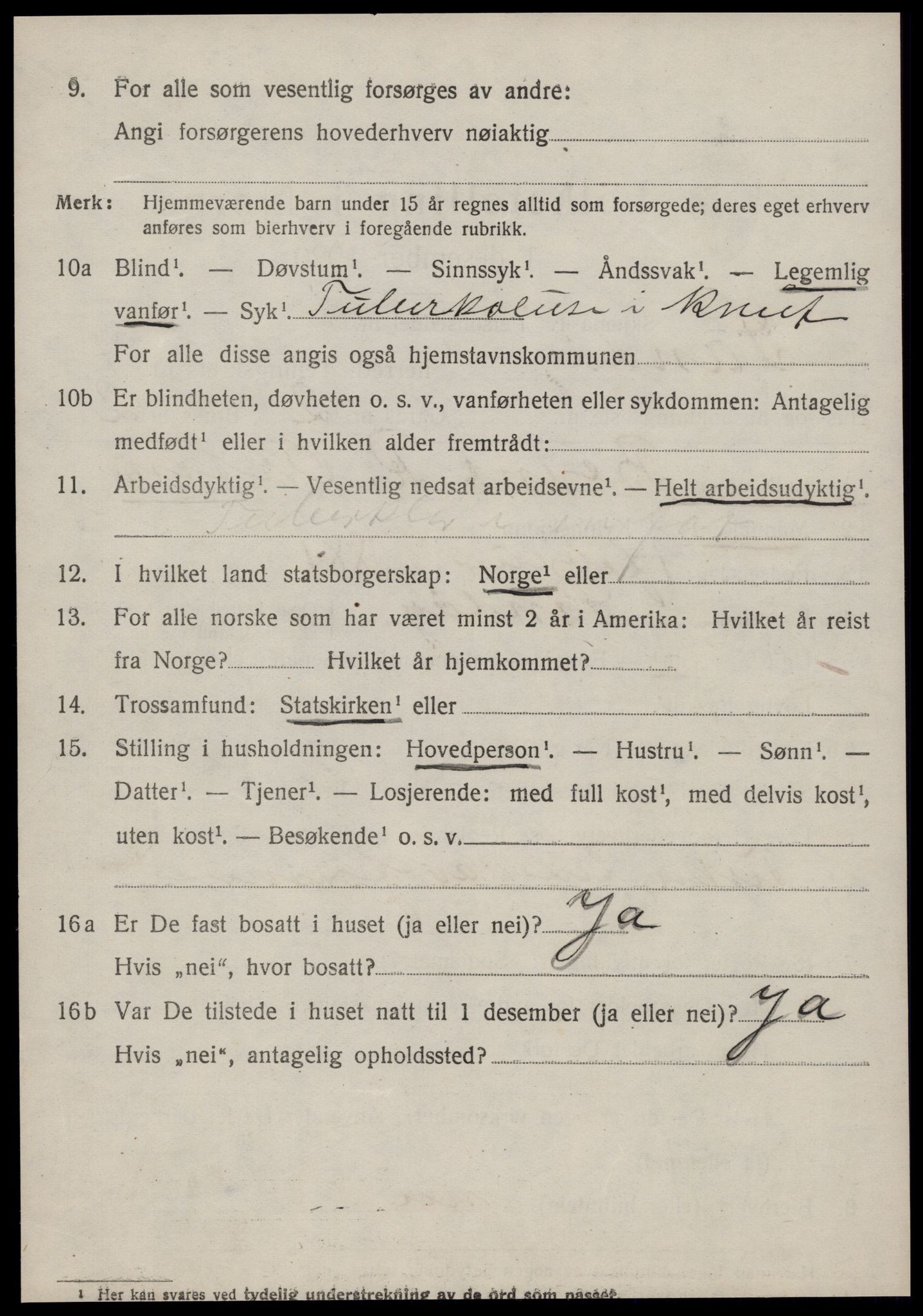 SAT, 1920 census for Sandøy, 1920, p. 2477