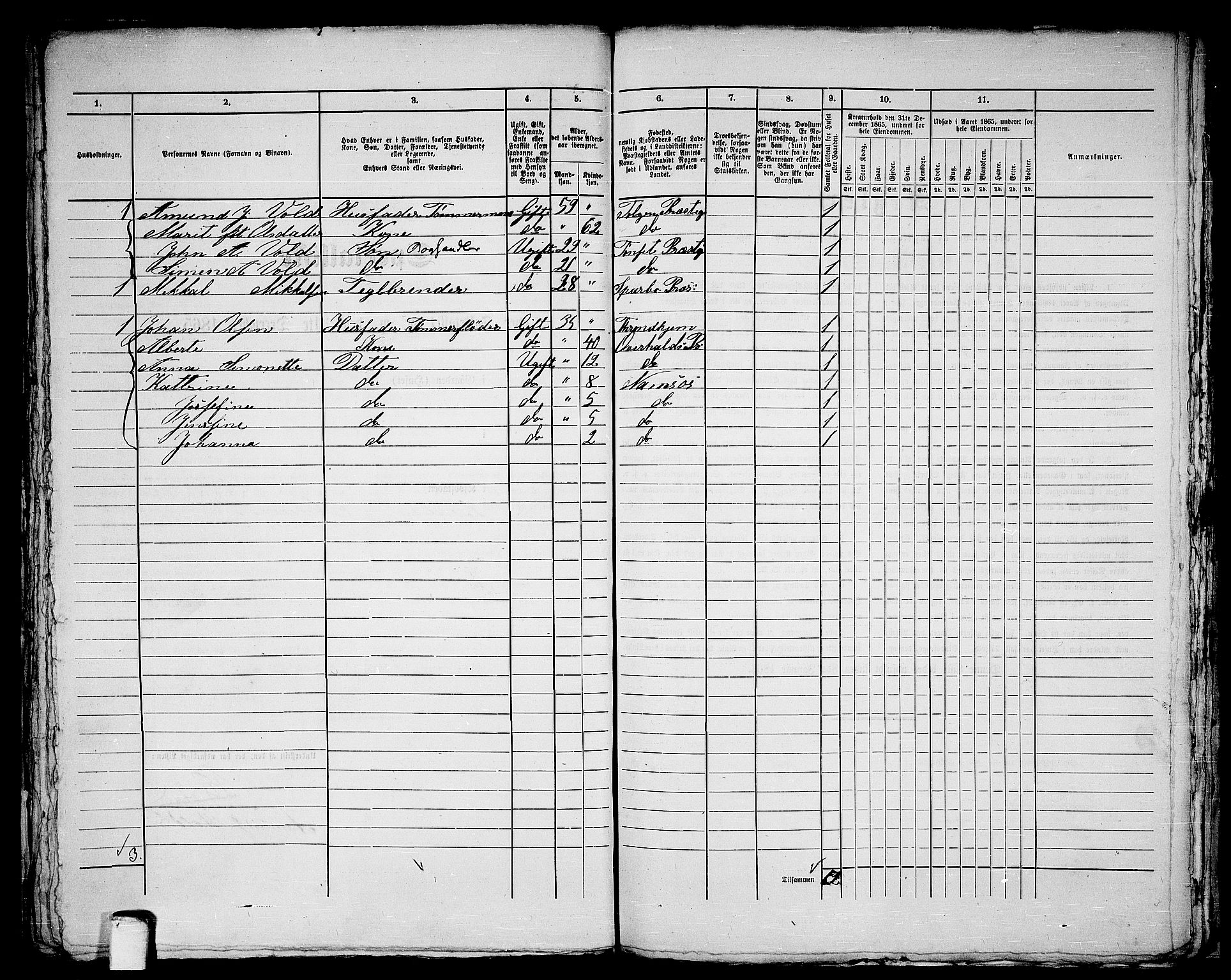 RA, 1865 census for Namsos/Namsos, 1865, p. 123