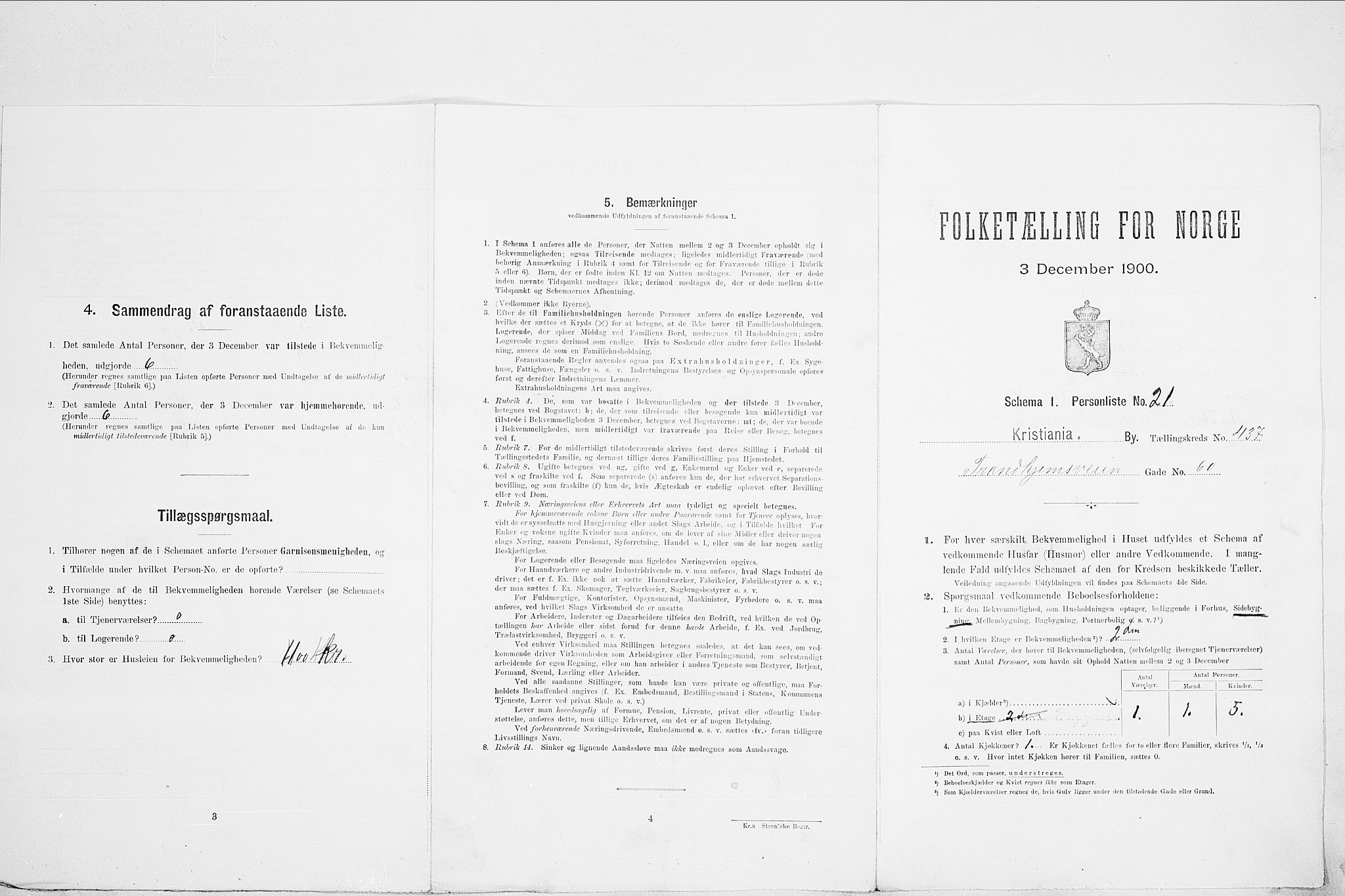 SAO, 1900 census for Kristiania, 1900, p. 105170