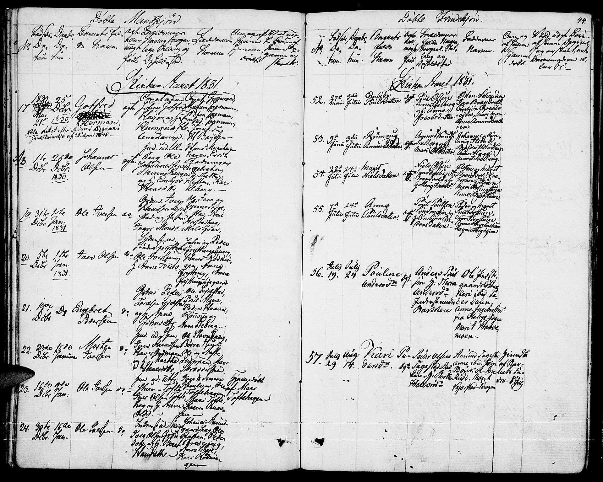 Fron prestekontor, AV/SAH-PREST-078/H/Ha/Haa/L0003: Parish register (official) no. 3, 1828-1838, p. 44